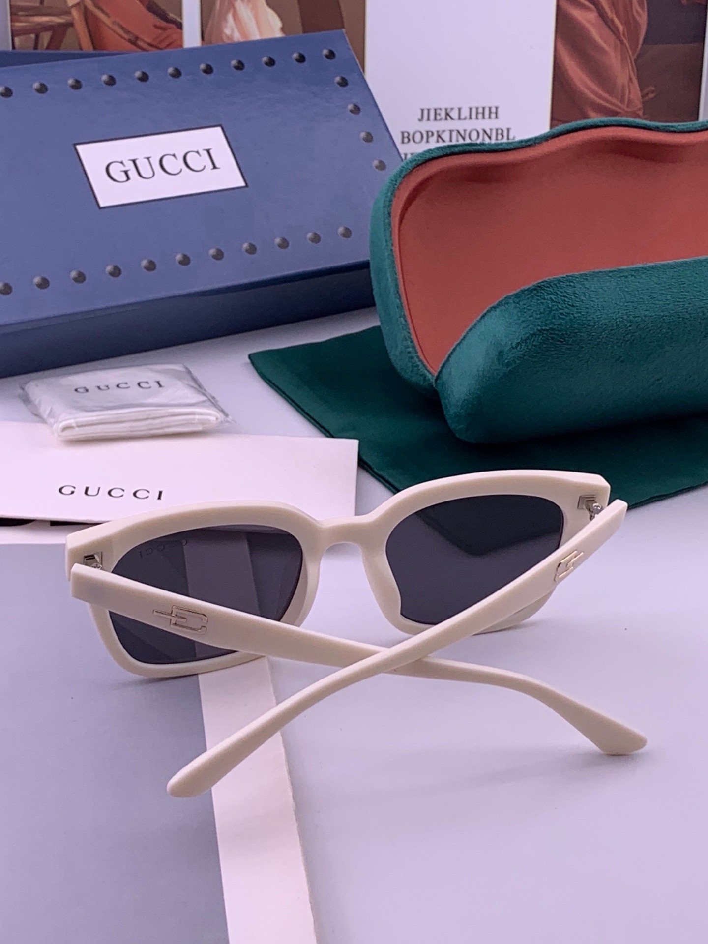 🔺 【GUCCI-偏光太阳镜】开春新款 潮流爆款 时尚方框偏光太阳镜 高品质 佩戴舒适 网红潮款墨镜 女士高清偏光太阳镜