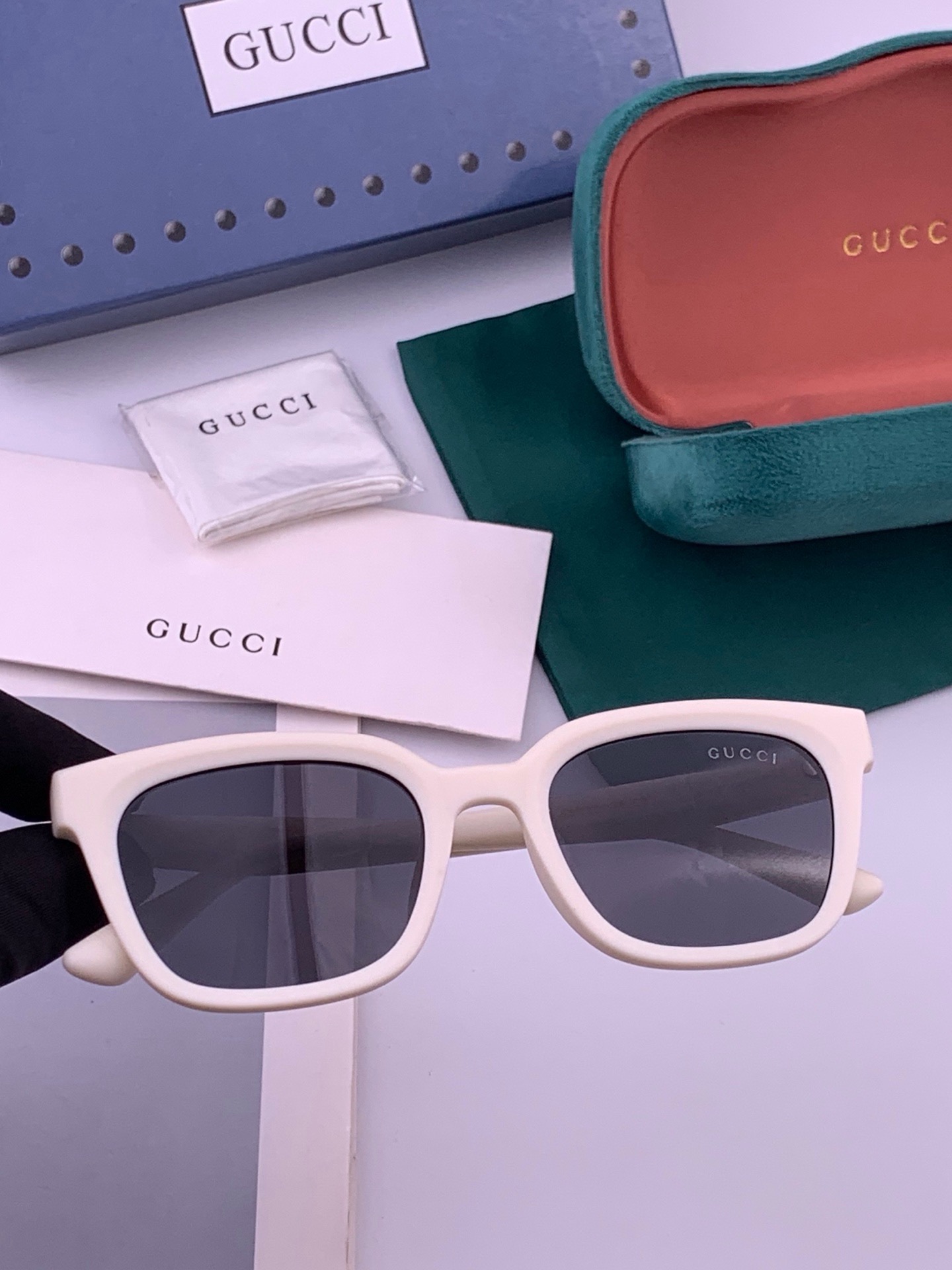 🔺 【GUCCI-偏光太阳镜】开春新款 潮流爆款 时尚方框偏光太阳镜 高品质 佩戴舒适 网红潮款墨镜 女士高清偏光太阳镜