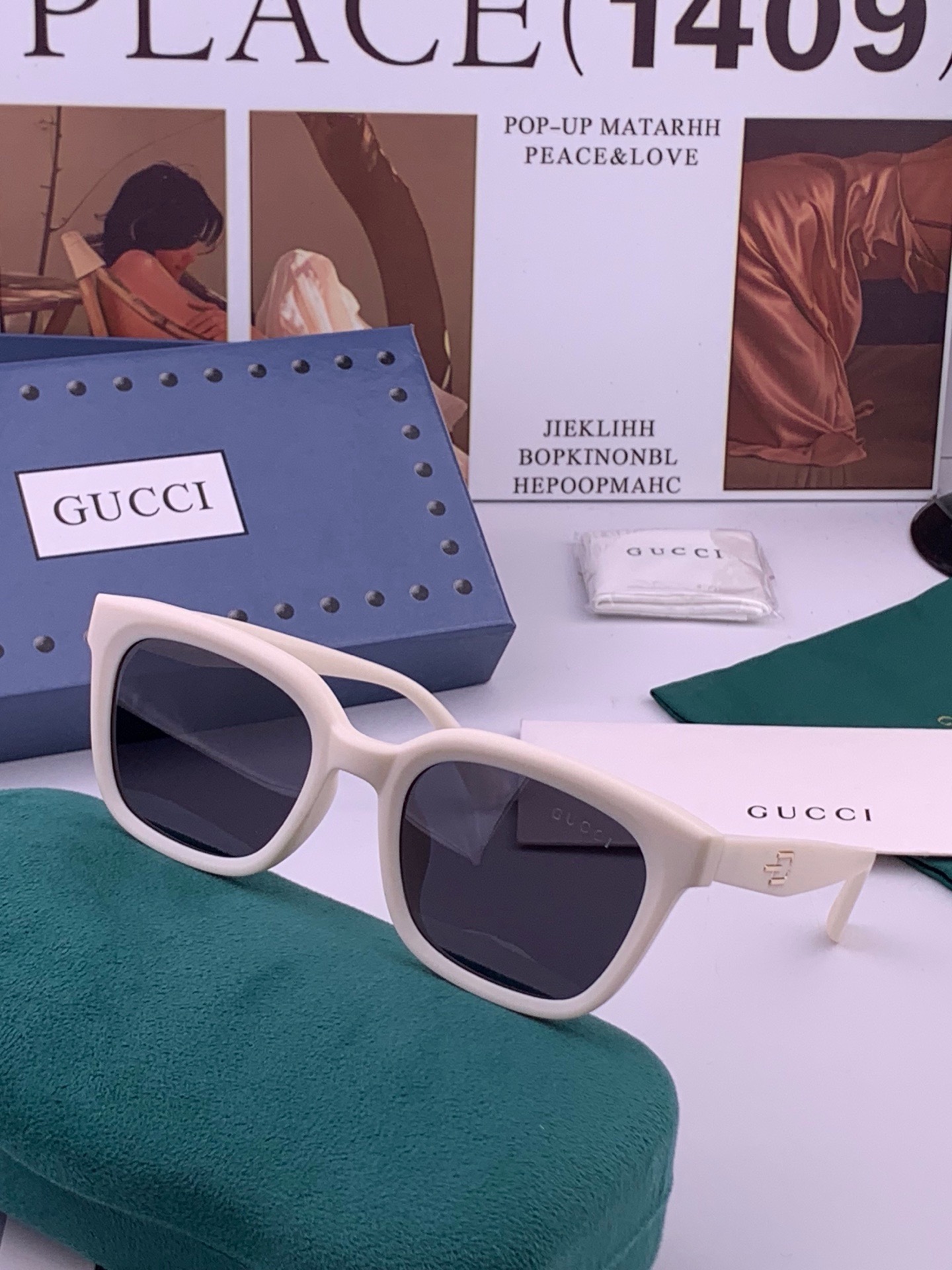 🔺 【GUCCI-偏光太阳镜】开春新款 潮流爆款 时尚方框偏光太阳镜 高品质 佩戴舒适 网红潮款墨镜 女士高清偏光太阳镜