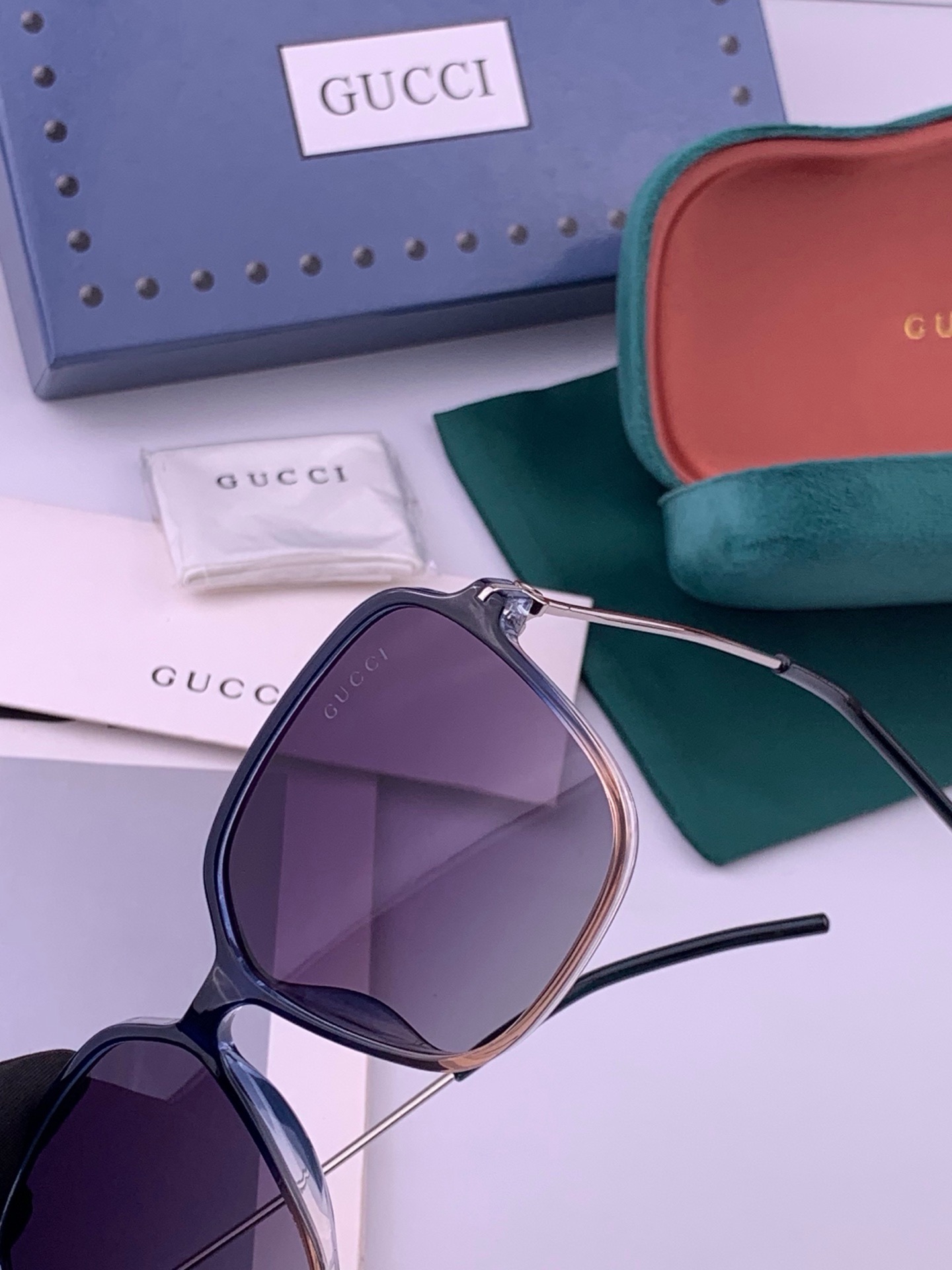 🔺 【GUCCI】开春新款 潮流爆款 时尚圆框偏光太阳镜 高品质 佩戴舒适 网红潮款墨镜 女士高清加厚偏光太阳镜🕶️ 🎉