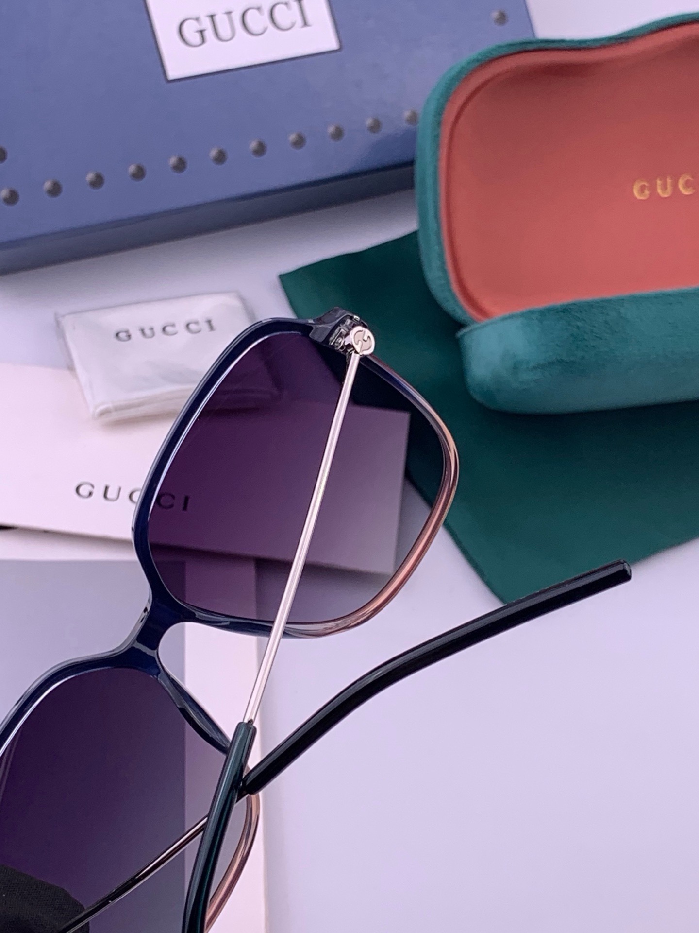 🔺 【GUCCI】开春新款 潮流爆款 时尚圆框偏光太阳镜 高品质 佩戴舒适 网红潮款墨镜 女士高清加厚偏光太阳镜🕶️ 🎉