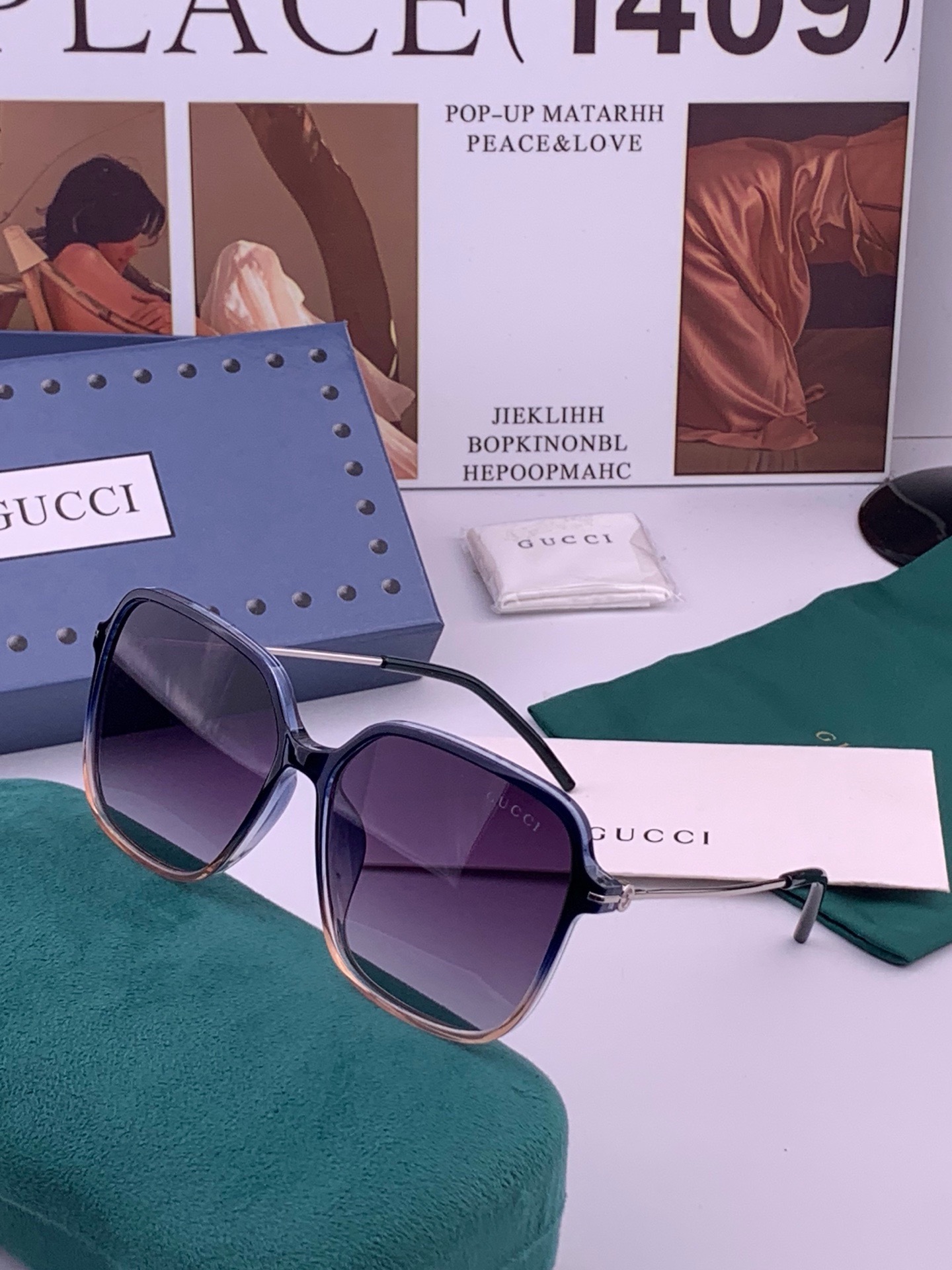 🔺 【GUCCI】开春新款 潮流爆款 时尚圆框偏光太阳镜 高品质 佩戴舒适 网红潮款墨镜 女士高清加厚偏光太阳镜🕶️ 🎉