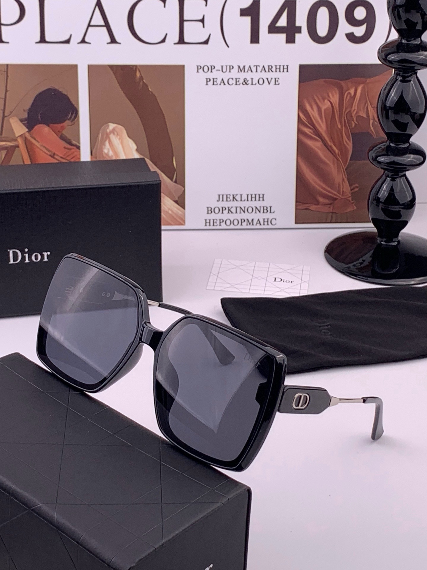 【DIOR】新款潮流爆款 时尚方框太阳镜 佩戴舒适 网红潮款墨镜  女士高清加厚偏光太阳镜🕶️ 🎉高品质TR镜框 ♥️♥
