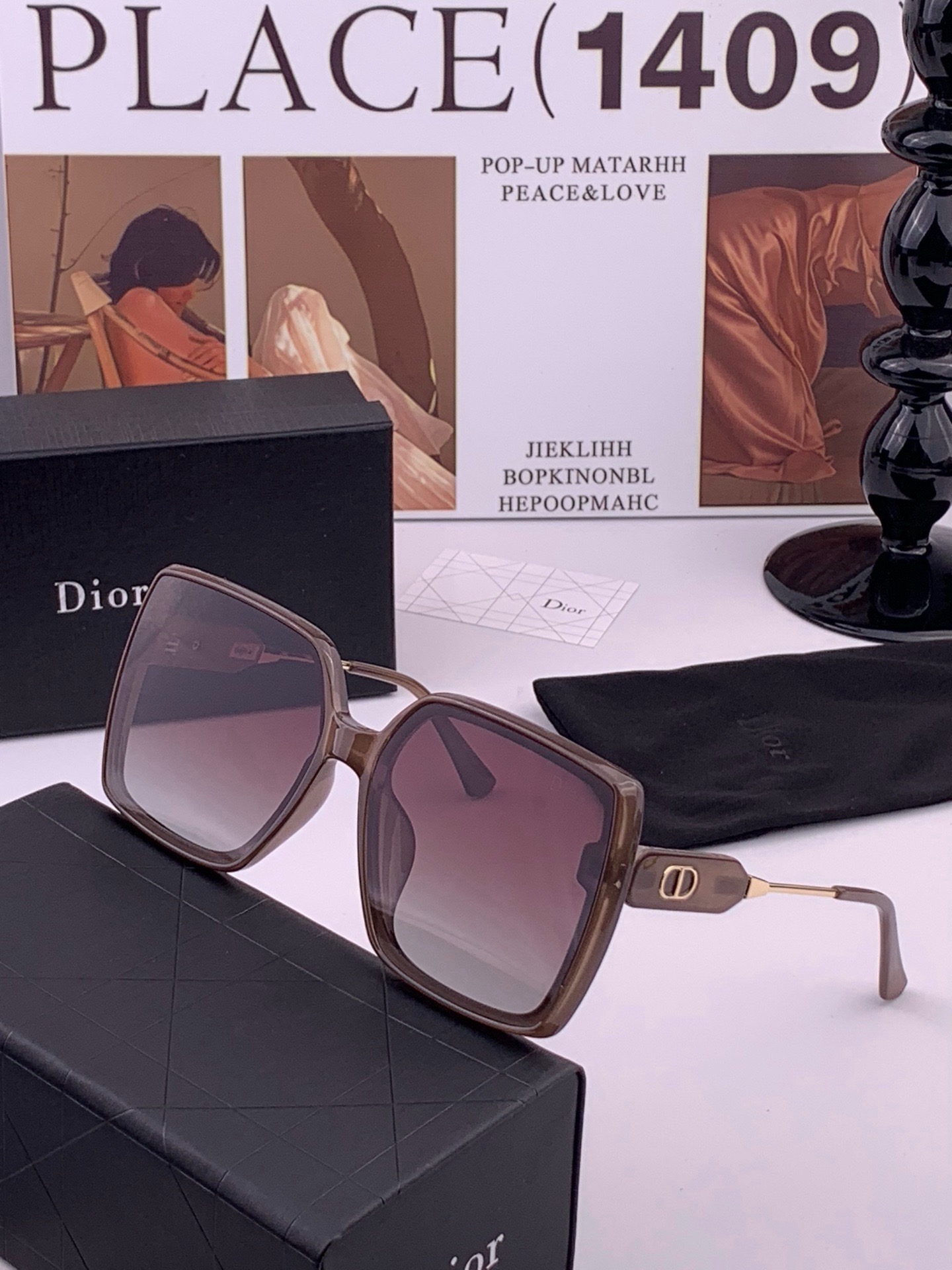【DIOR】新款潮流爆款 时尚方框太阳镜 佩戴舒适 网红潮款墨镜  女士高清加厚偏光太阳镜🕶️ 🎉高品质TR镜框 ♥️♥
