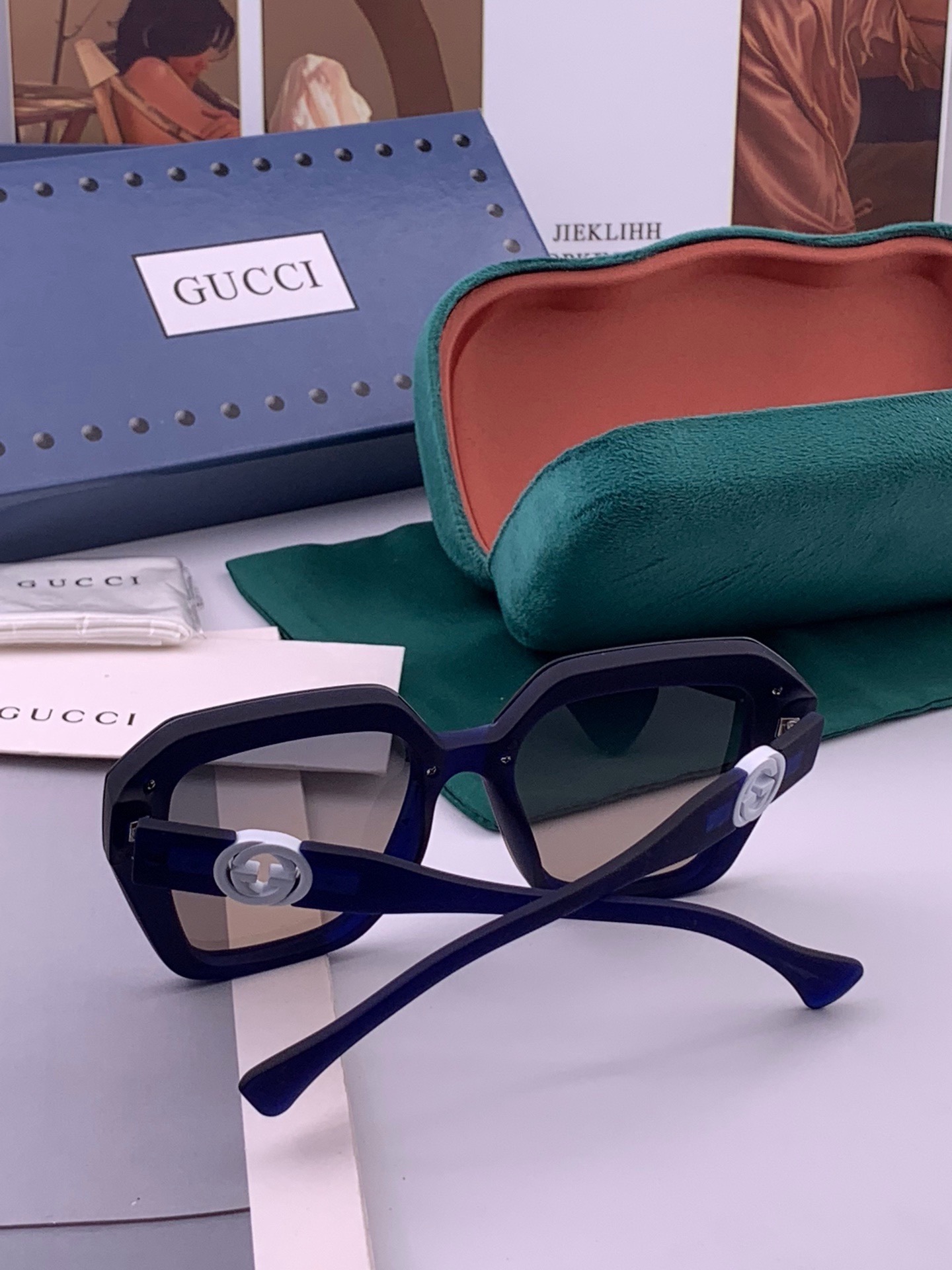 🔺 【GUCCI-偏光太阳镜】开春新款 潮流爆款 时尚方框偏光太阳镜 高品质 佩戴舒适 网红潮款墨镜 女士高清偏光太阳镜