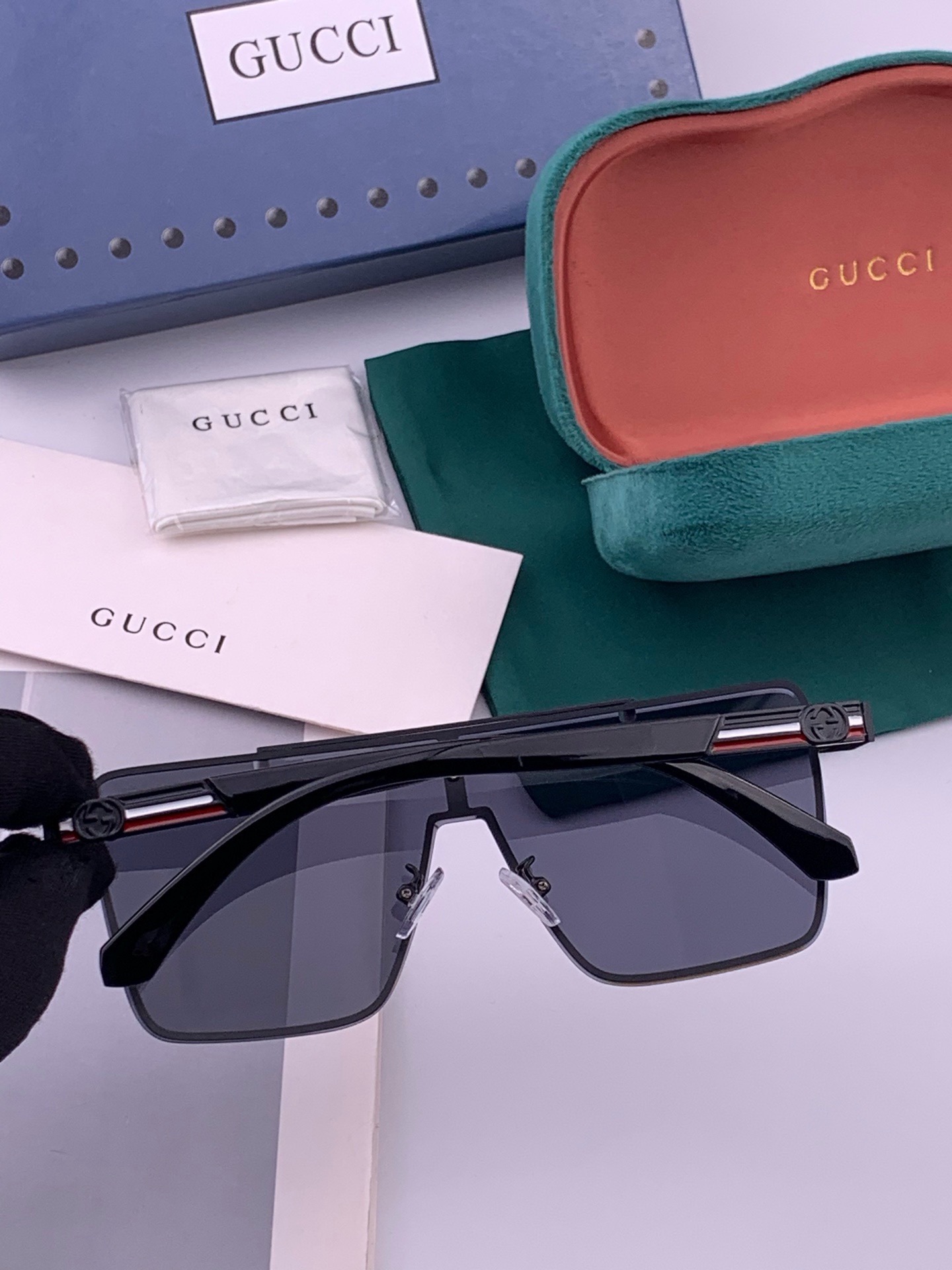 GUCC*🔥高品质男女款”太阳镜🔥 开车钓鱼都可🔥百搭显瘦墨镜韩版男士飞行员大框司机开车防紫外线太阳镜，型号：G5175