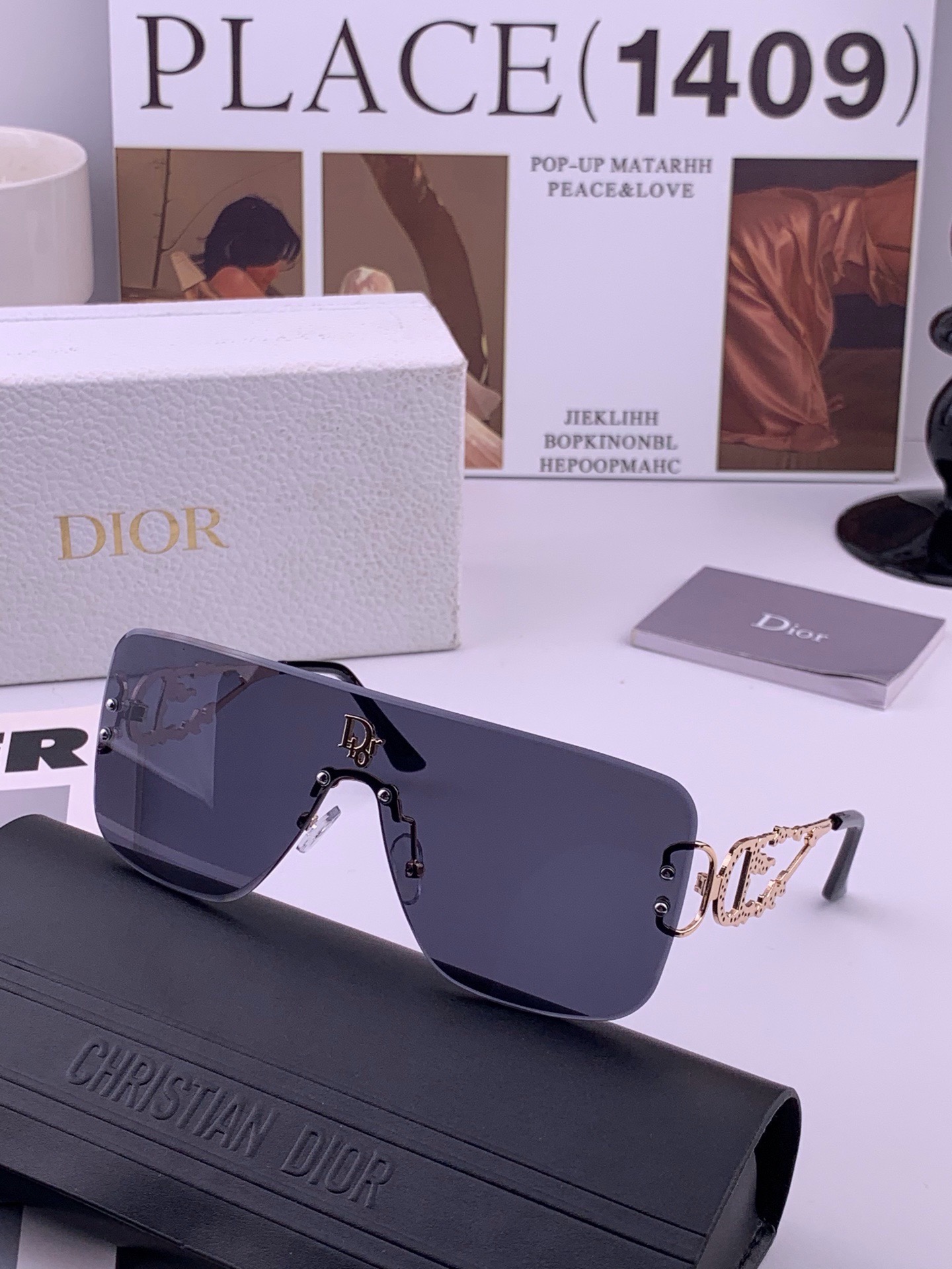 🔺 【DIOR-迪奥】开春新款 潮流爆款 时尚连体太阳镜 高品质 佩戴舒适 网红潮款墨镜 女士高清太阳镜🕶️ 🎉高品质T