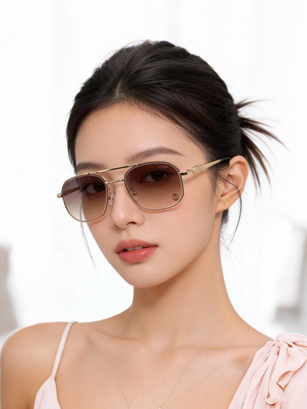 【卡地亚-cartier】 时尚高贵 很美手工🔝🔝高端品质 男女通用太阳眼镜 经典之作  有分量有质感的一款太阳镜  电