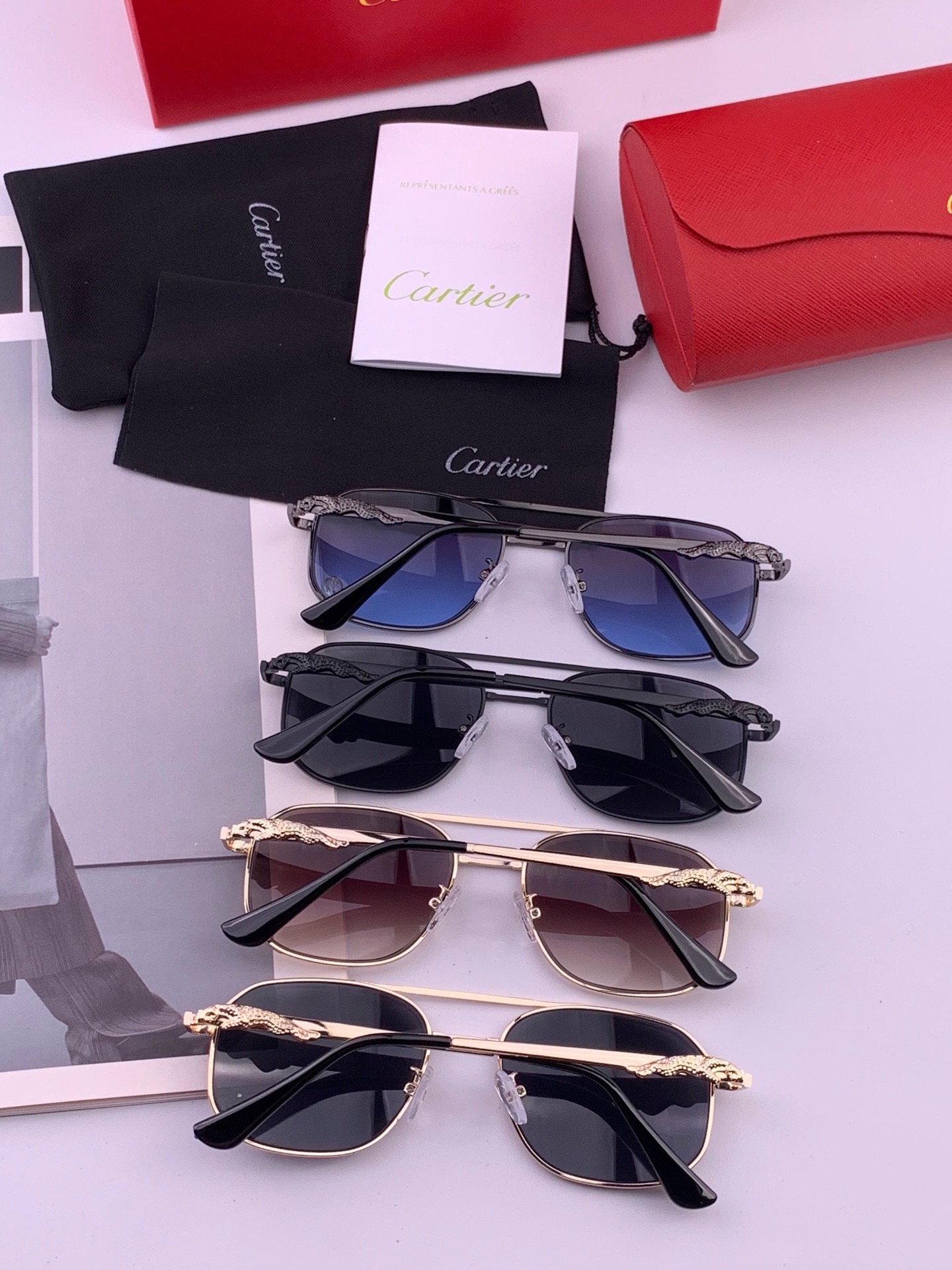 【卡地亚-cartier】 时尚高贵 很美手工🔝🔝高端品质 男女通用太阳眼镜 经典之作  有分量有质感的一款太阳镜  电