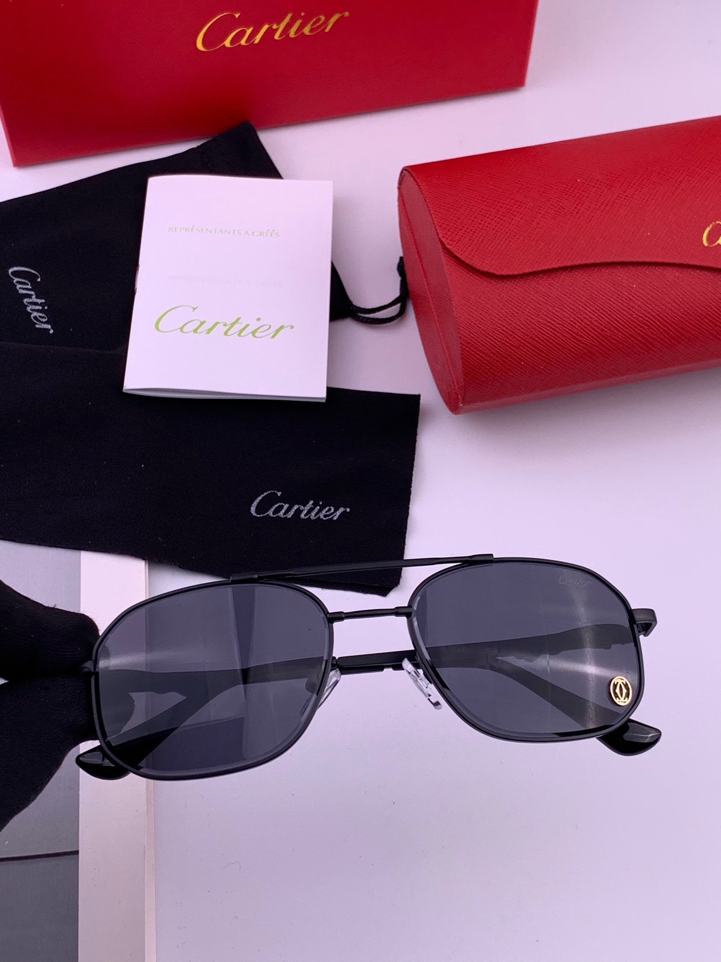 【卡地亚-cartier】 时尚高贵 很美手工🔝🔝高端品质 男女通用太阳眼镜 经典之作  有分量有质感的一款太阳镜  电