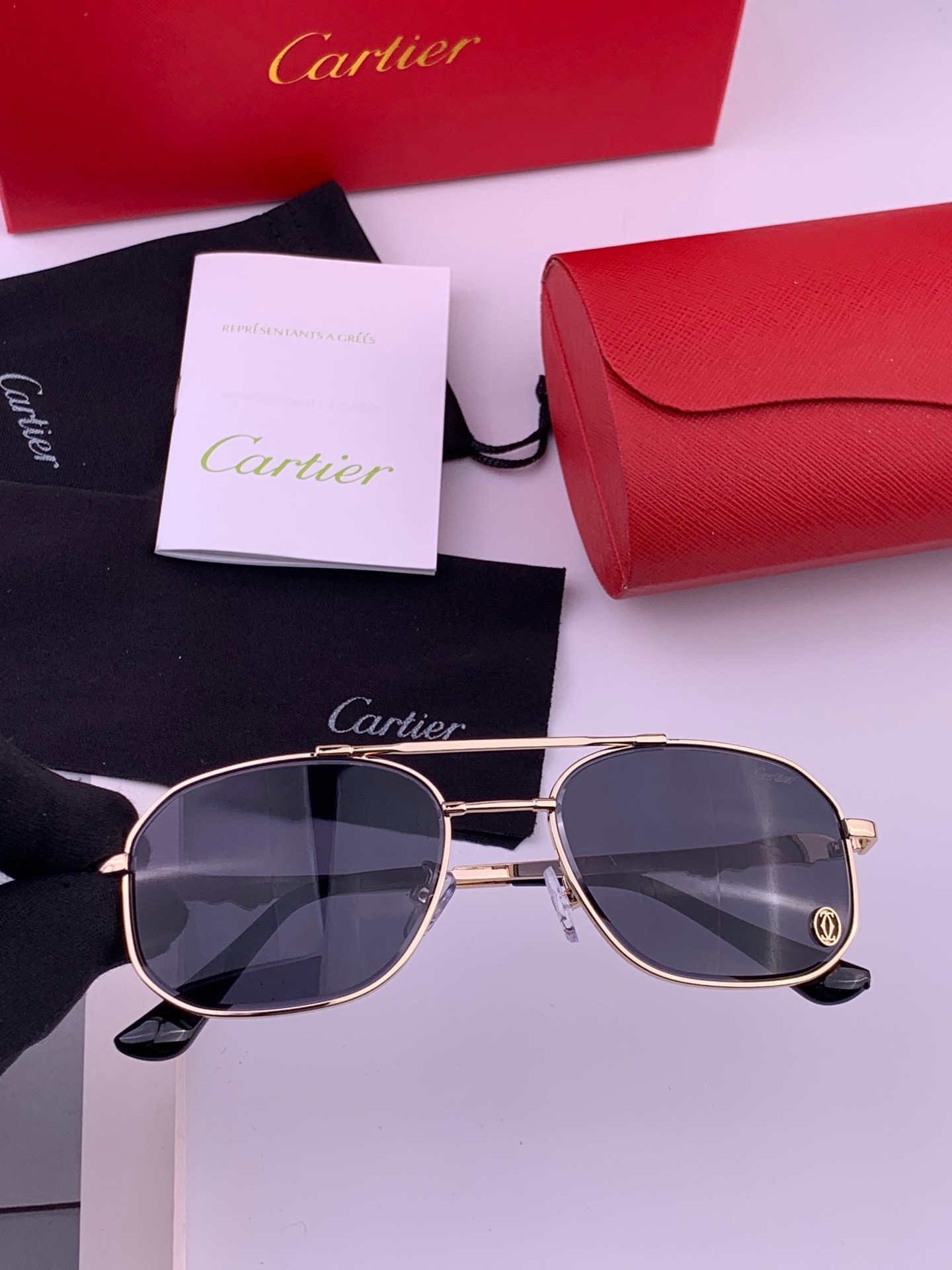 【卡地亚-cartier】 时尚高贵 很美手工🔝🔝高端品质 男女通用太阳眼镜 经典之作  有分量有质感的一款太阳镜  电