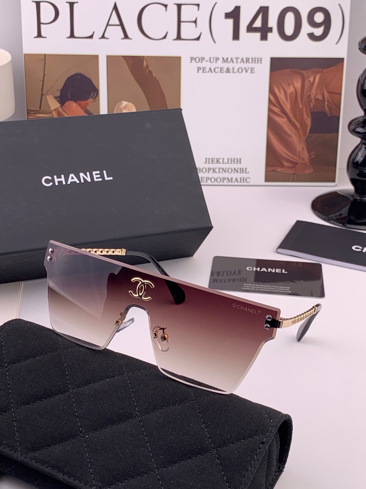 【CHANEL】香奈儿 新款潮流爆款 时尚大框太阳镜 佩戴舒适 网红潮款墨镜  女士高清太阳镜🕶️ 🎉高品质 ♥️♥️型