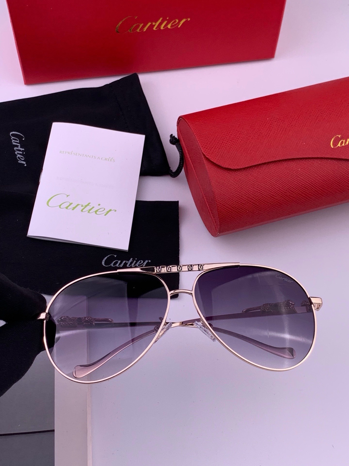 【卡地亚-cartier】 时尚高贵 很美手工🔝🔝高端品质 男女通用太阳眼镜 经典之作  有分量有质感的一款太阳镜  电