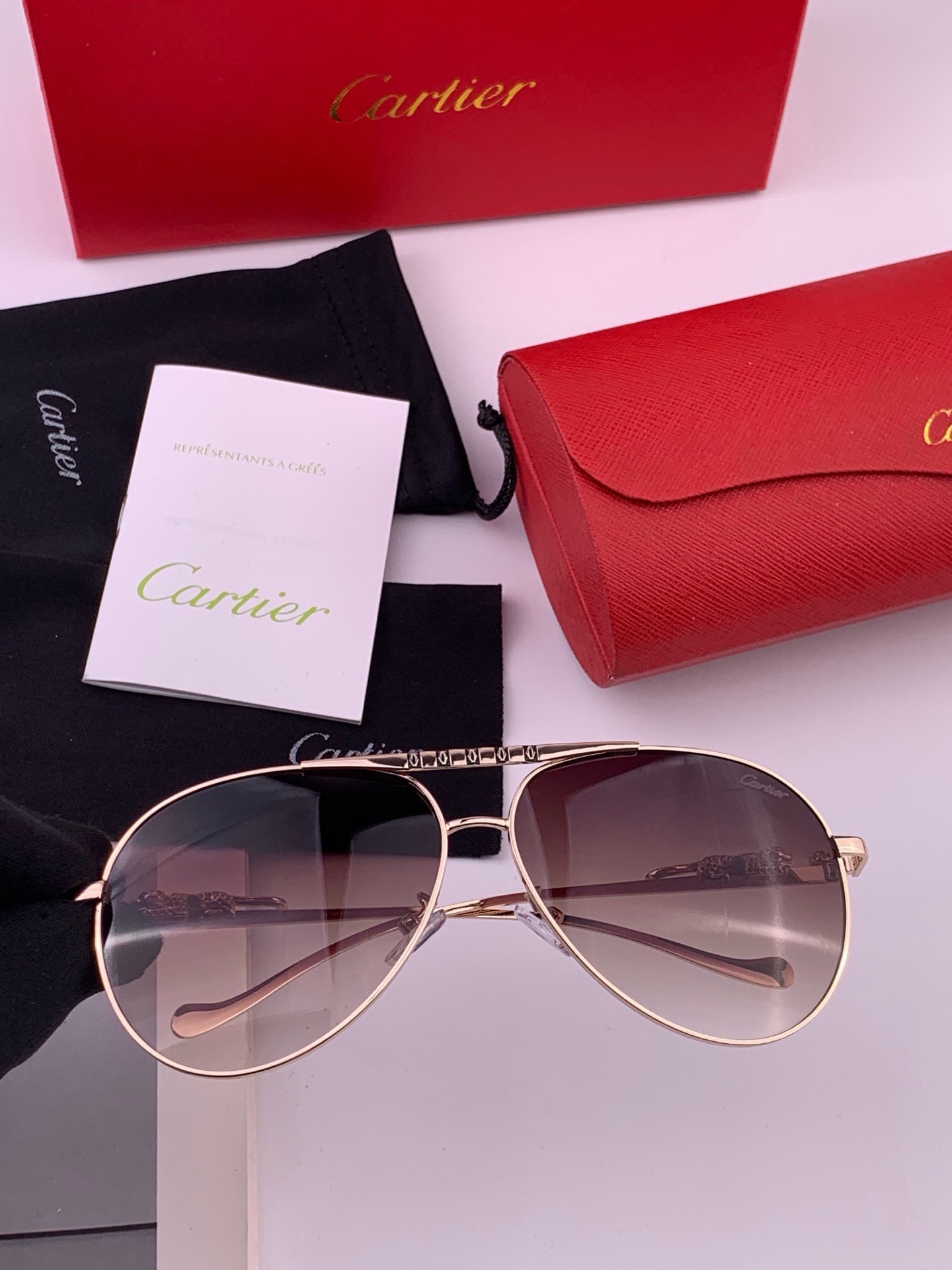 【卡地亚-cartier】 时尚高贵 很美手工🔝🔝高端品质 男女通用太阳眼镜 经典之作  有分量有质感的一款太阳镜  电