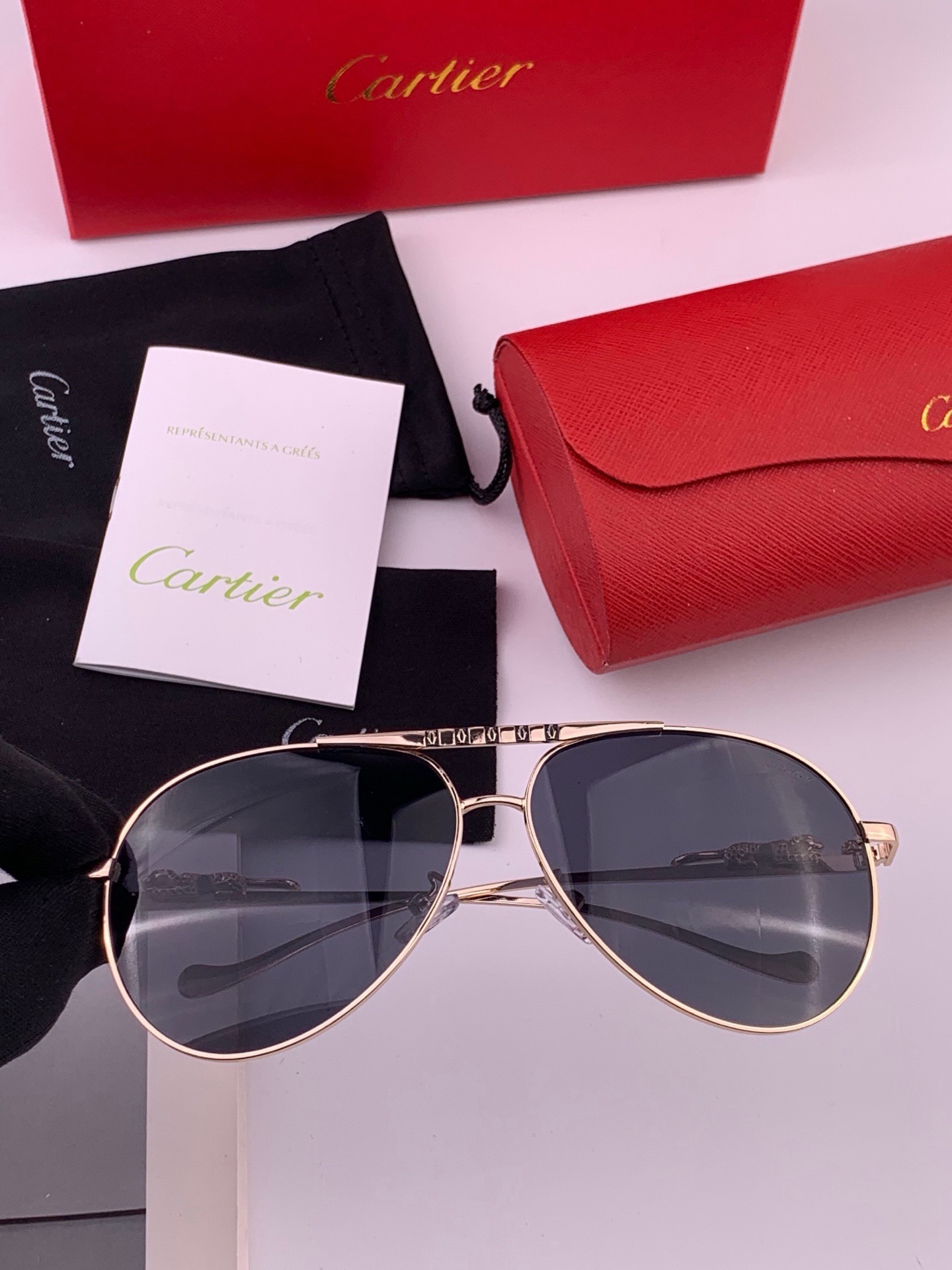 【卡地亚-cartier】 时尚高贵 很美手工🔝🔝高端品质 男女通用太阳眼镜 经典之作  有分量有质感的一款太阳镜  电