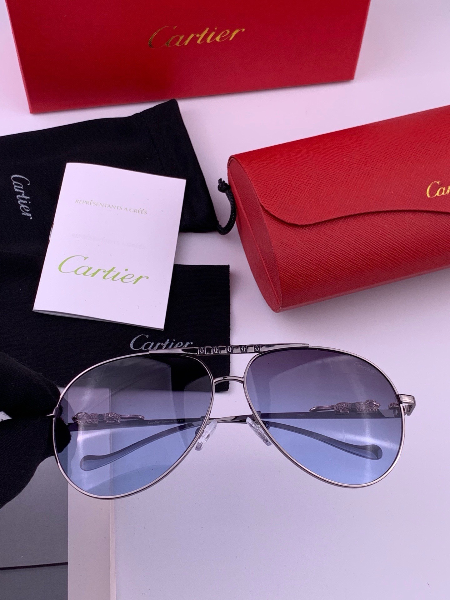 【卡地亚-cartier】 时尚高贵 很美手工🔝🔝高端品质 男女通用太阳眼镜 经典之作  有分量有质感的一款太阳镜  电