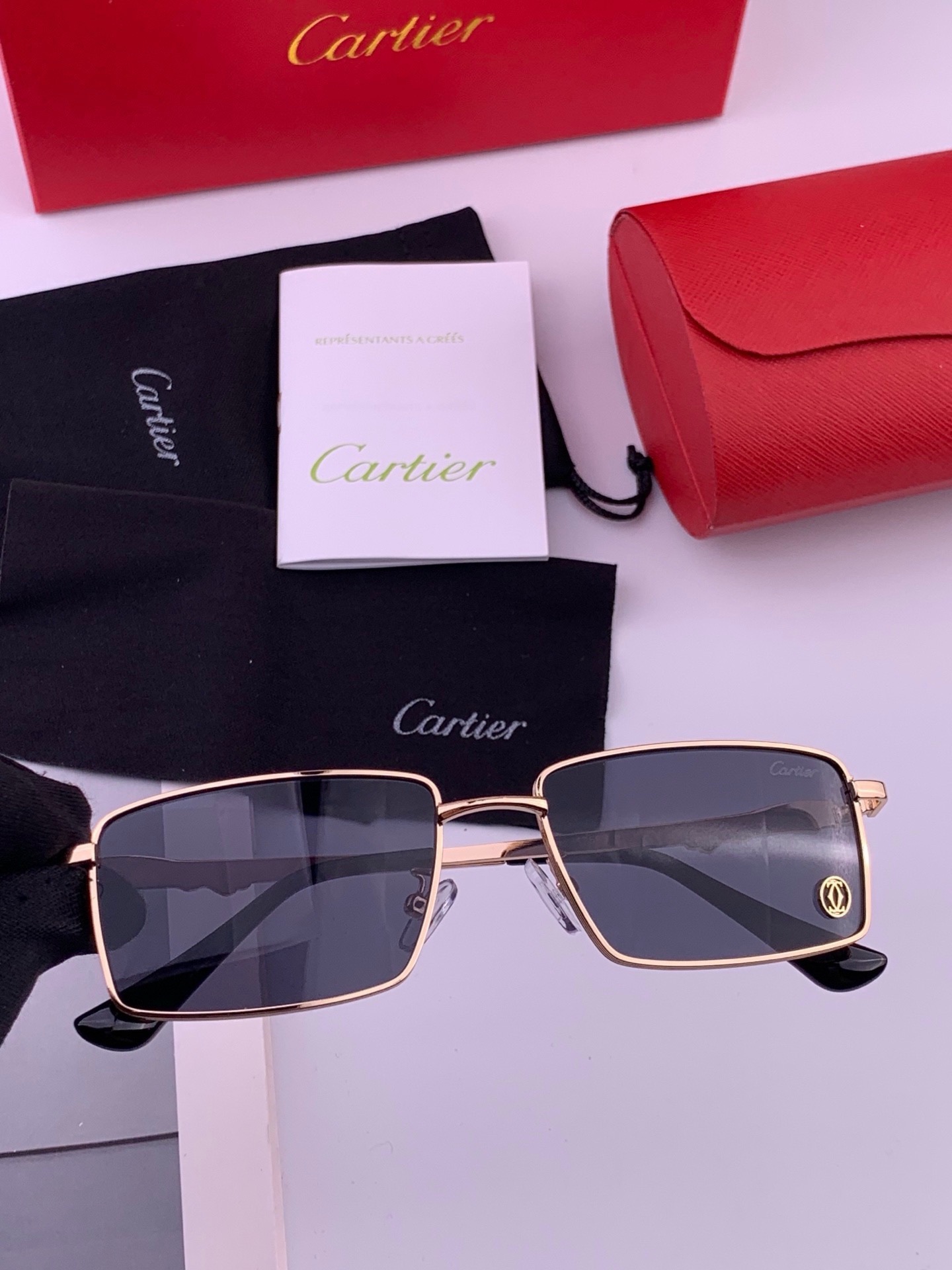【卡地亚-cartier】 时尚高贵 很美手工🔝🔝高端品质 男女通用太阳眼镜 经典之作  有分量有质感的一款太阳镜  电