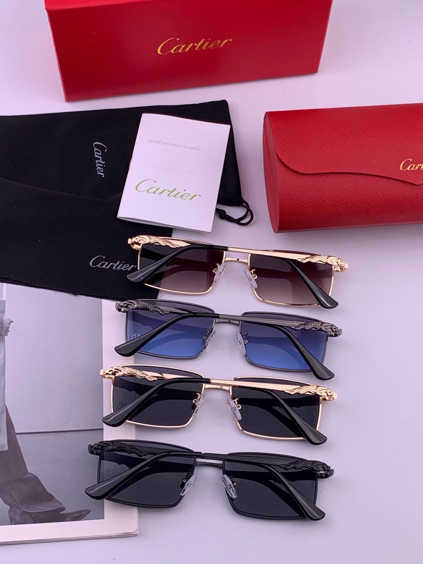 【卡地亚-cartier】 时尚高贵 很美手工🔝🔝高端品质 男女通用太阳眼镜 经典之作  有分量有质感的一款太阳镜  电