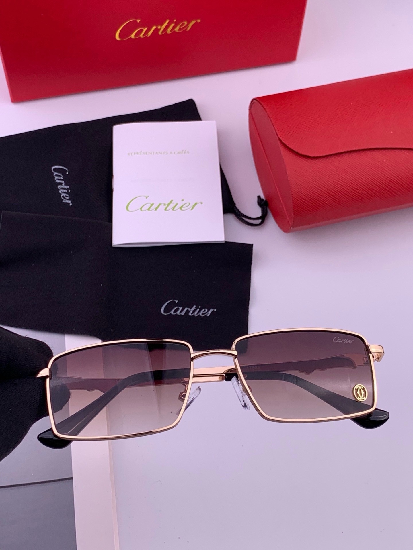 【卡地亚-cartier】 时尚高贵 很美手工🔝🔝高端品质 男女通用太阳眼镜 经典之作  有分量有质感的一款太阳镜  电