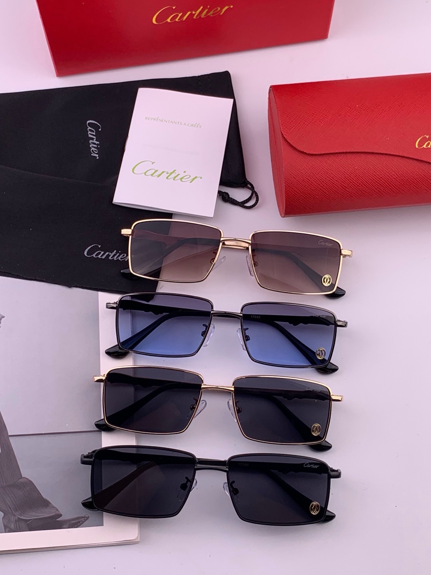 【卡地亚-cartier】 时尚高贵 很美手工🔝🔝高端品质 男女通用太阳眼镜 经典之作  有分量有质感的一款太阳镜  电