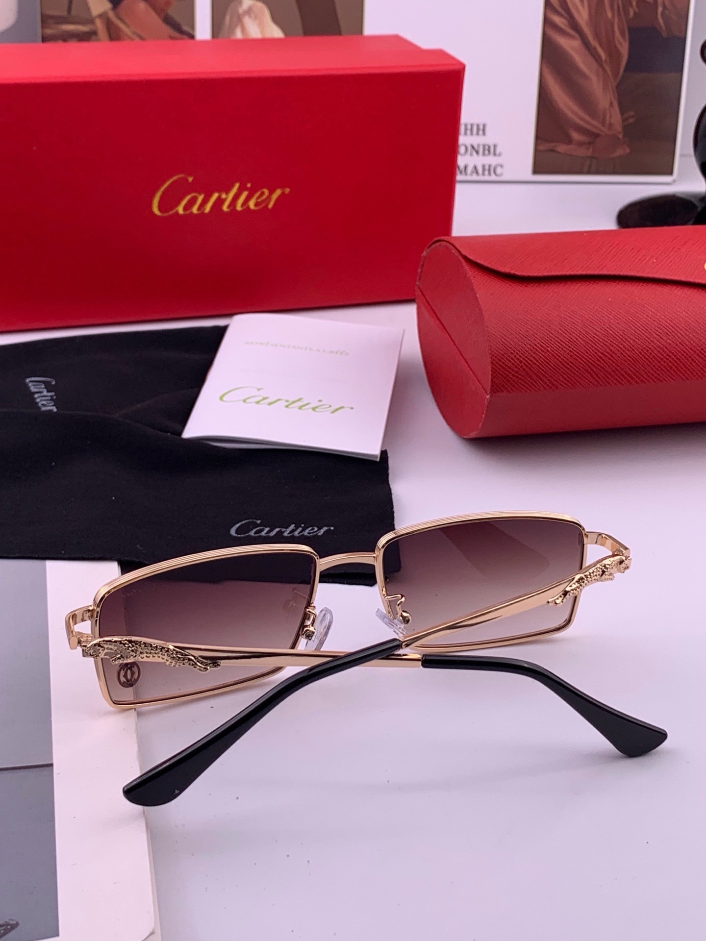 【卡地亚-cartier】 时尚高贵 很美手工🔝🔝高端品质 男女通用太阳眼镜 经典之作  有分量有质感的一款太阳镜  电