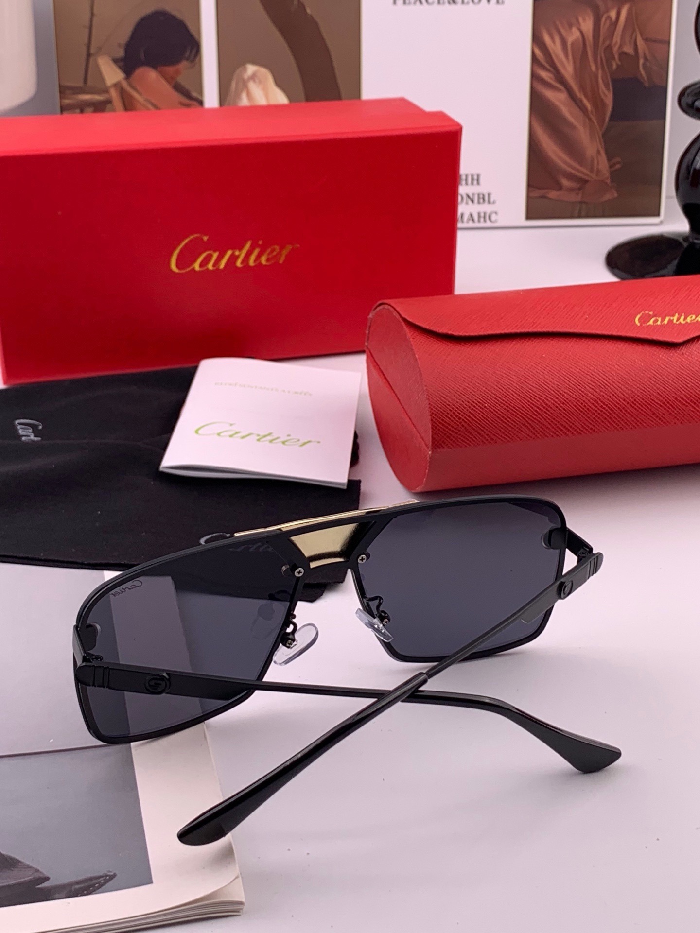 【卡地亚-cartier】 时尚高贵 很美手工🔝🔝高端品质 男女通用太阳眼镜 经典之作  有分量有质感的一款太阳镜  电