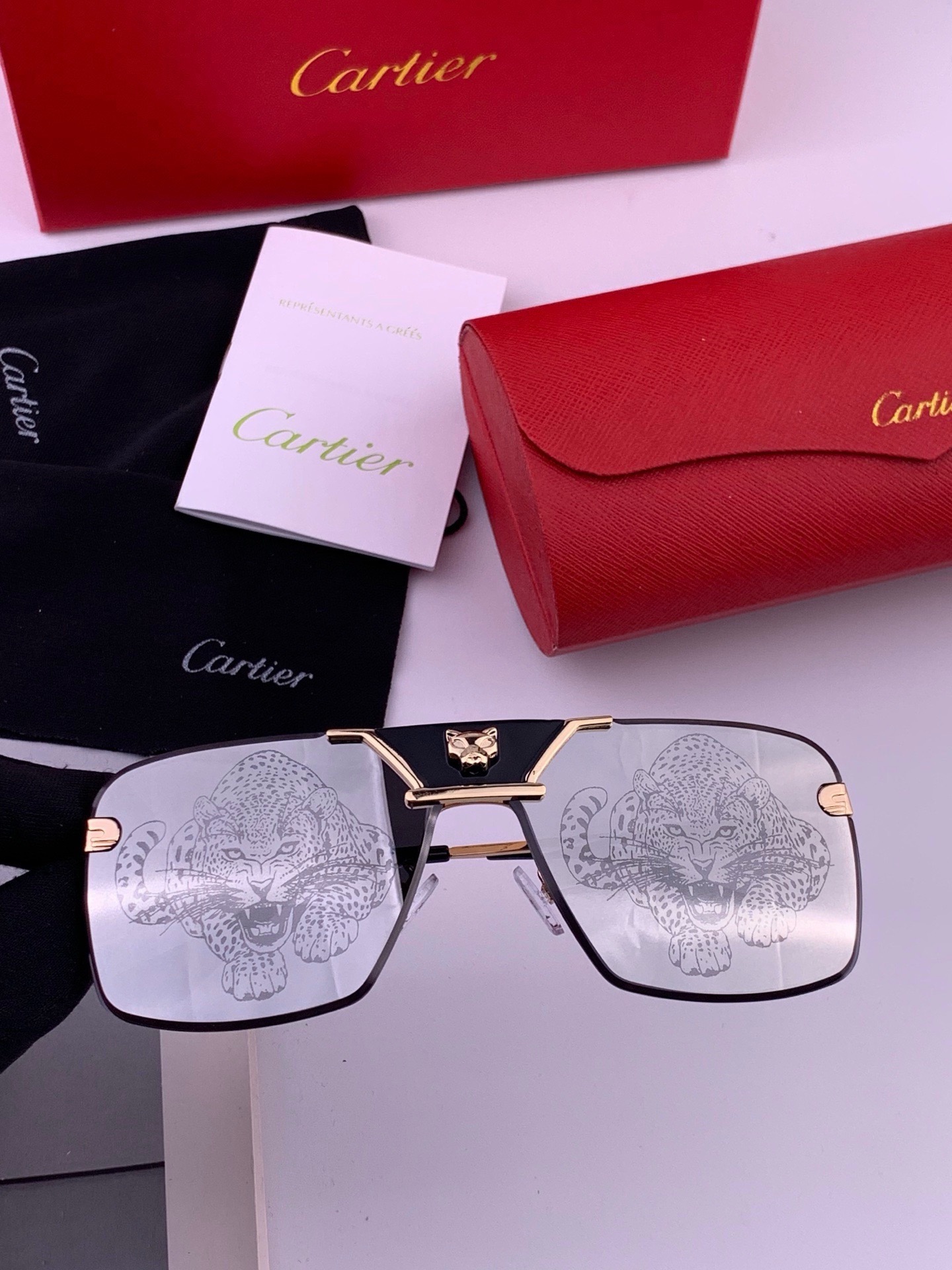 【卡地亚-cartier】 时尚高贵 很美手工🔝🔝高端品质 男女通用太阳眼镜 经典之作  有分量有质感的一款太阳镜  电
