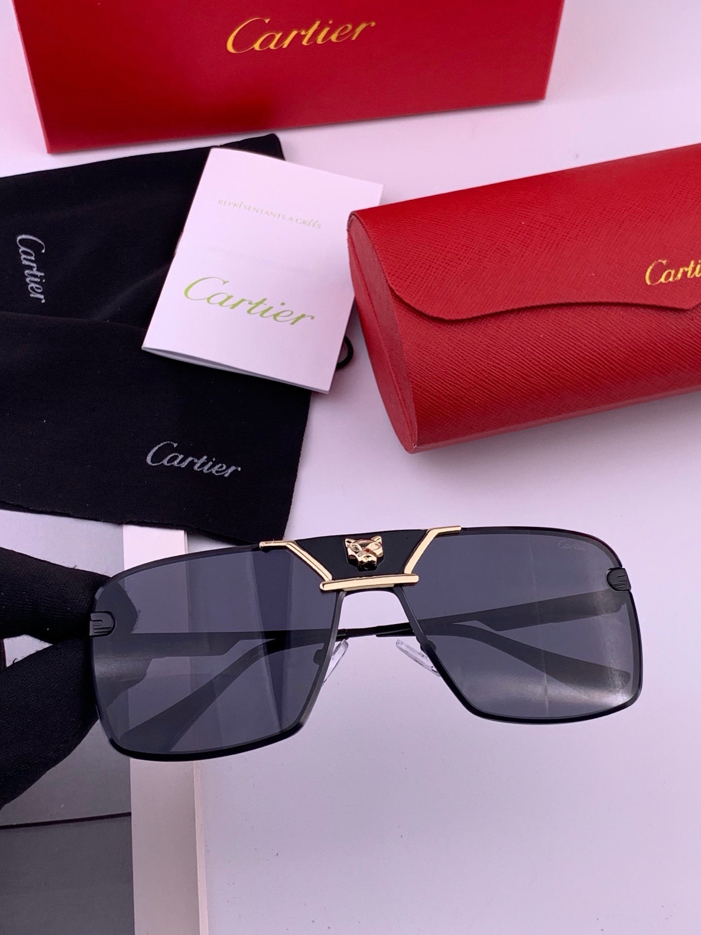 【卡地亚-cartier】 时尚高贵 很美手工🔝🔝高端品质 男女通用太阳眼镜 经典之作  有分量有质感的一款太阳镜  电