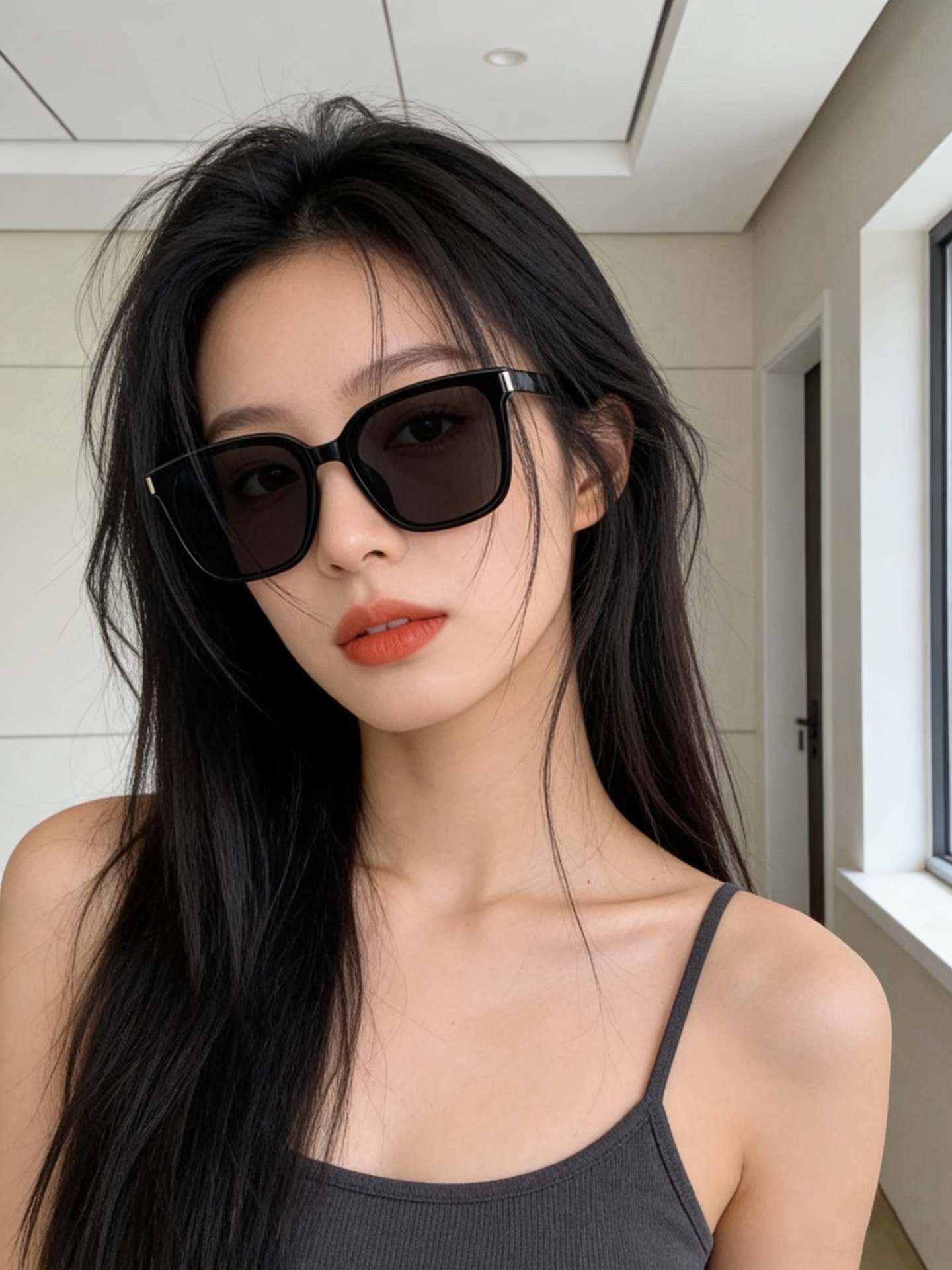 🆕   GUCCI  新款尼龙偏光太眼镜，情侣款时尚方框太阳镜佩戴舒适网红潮流款墨镜，大气女人范儿，大脸小脸都好看 ！型