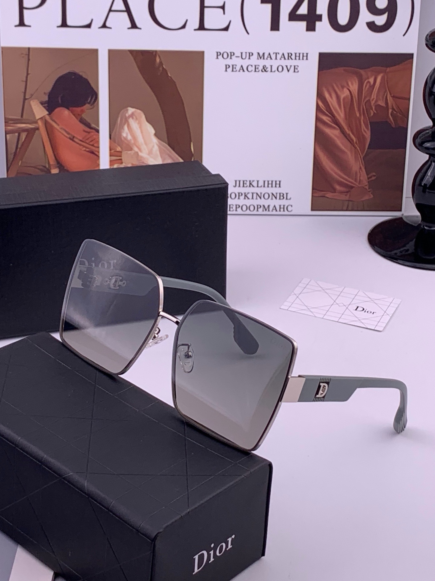 🆕  🔺 【DIOR-迪奥】开春新款 潮流爆款 时尚方框尼龙太阳镜 高品质 佩戴舒适 网红潮款墨镜 女士高清尼龙太阳镜🕶