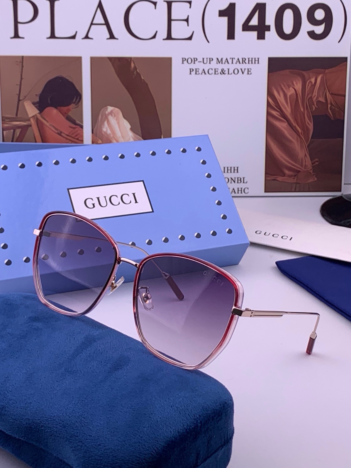 🆕 【尼龙偏光系列】GUCCI太阳镜墨圆框设计，不挑脸型，无论搭配大衣还是连衣裙都非常显气质偏光镜片预防紫外线  型号：