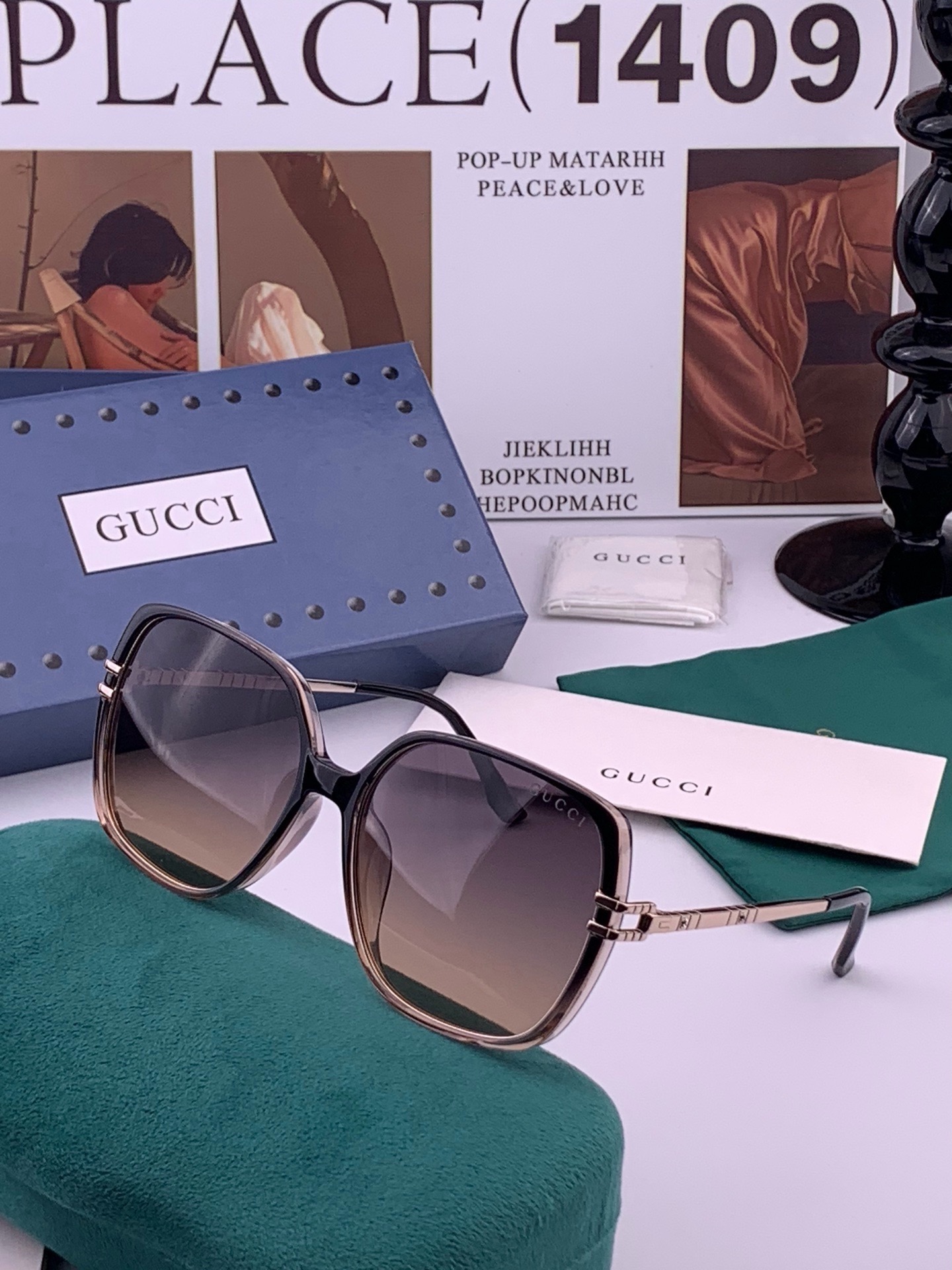 🆕  🔺 【GUCCI-偏光太阳镜】开春新款 潮流爆款 时尚圆框偏光太阳镜 高品质 佩戴舒适 网红潮款墨镜 女士高清偏光