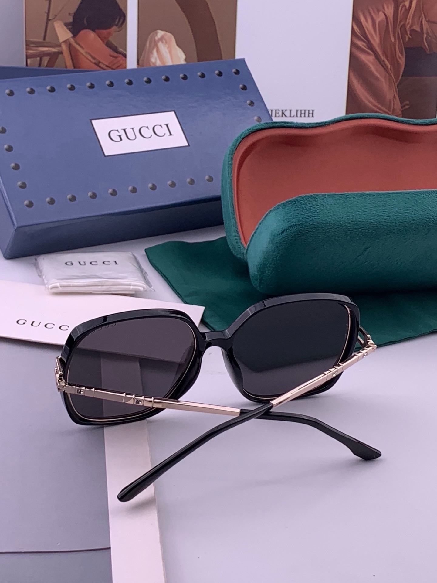 🆕  🔺 【GUCCI-偏光太阳镜】开春新款 潮流爆款 时尚圆框偏光太阳镜 高品质 佩戴舒适 网红潮款墨镜 女士高清偏光