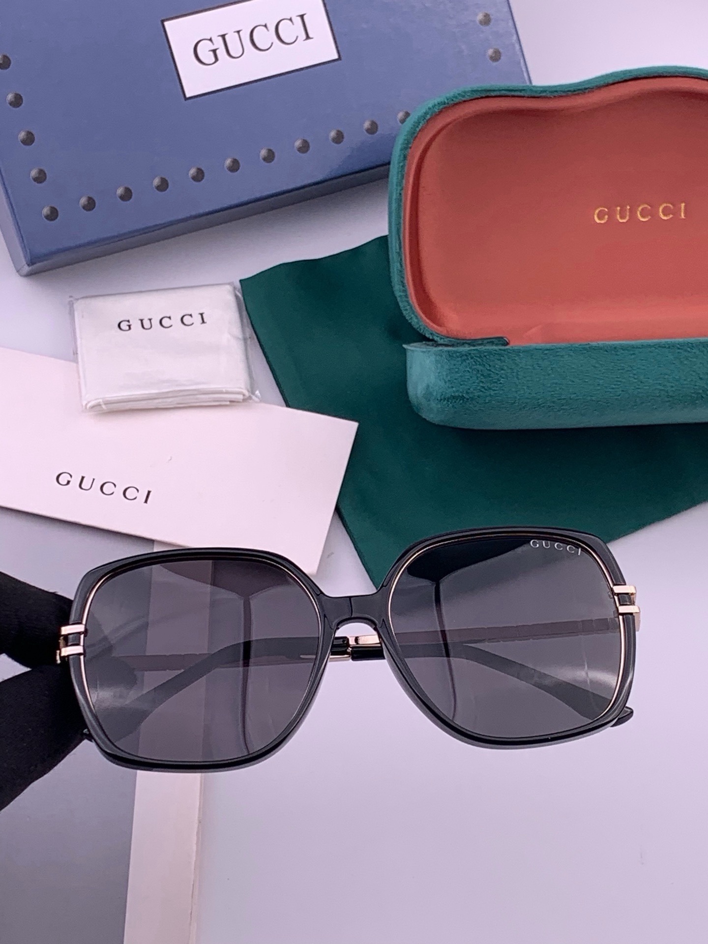 🆕  🔺 【GUCCI-偏光太阳镜】开春新款 潮流爆款 时尚圆框偏光太阳镜 高品质 佩戴舒适 网红潮款墨镜 女士高清偏光