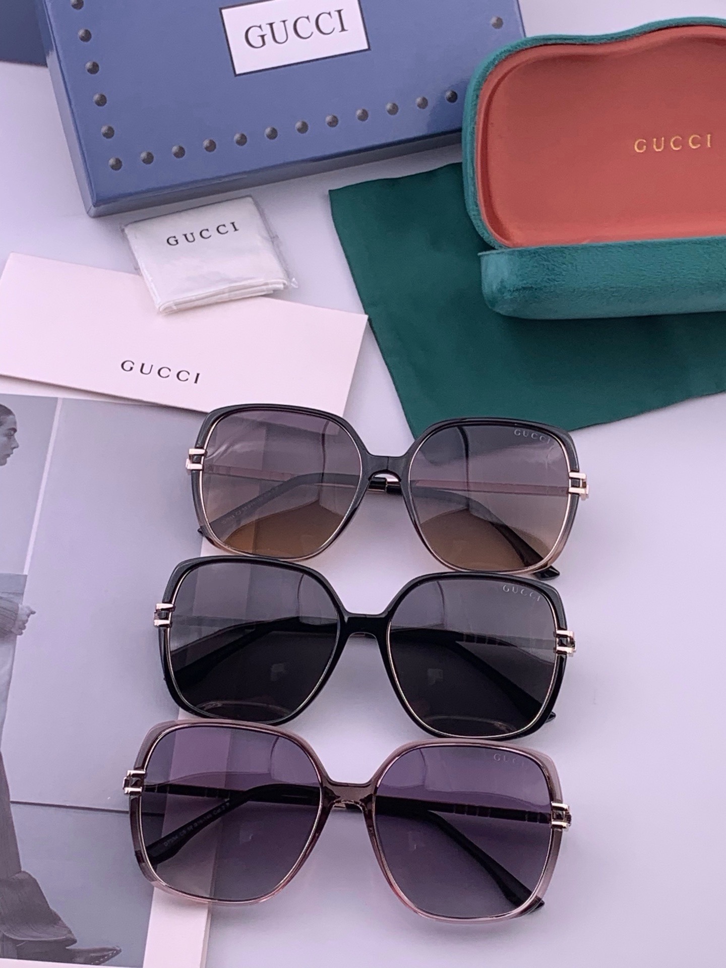 🆕  🔺 【GUCCI-偏光太阳镜】开春新款 潮流爆款 时尚圆框偏光太阳镜 高品质 佩戴舒适 网红潮款墨镜 女士高清偏光