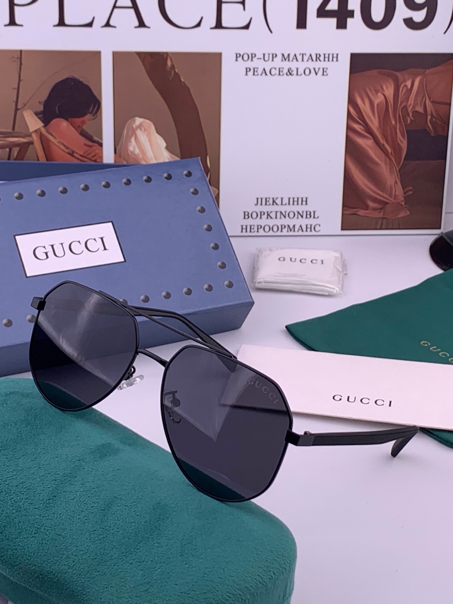 🆕   Gucci 🔥  高品质男女款墨镜   👍 进口宝丽来偏光镜片  🔥蛤蟆镜 开车钓鱼都可 🔥百搭显瘦墨镜韩版男士