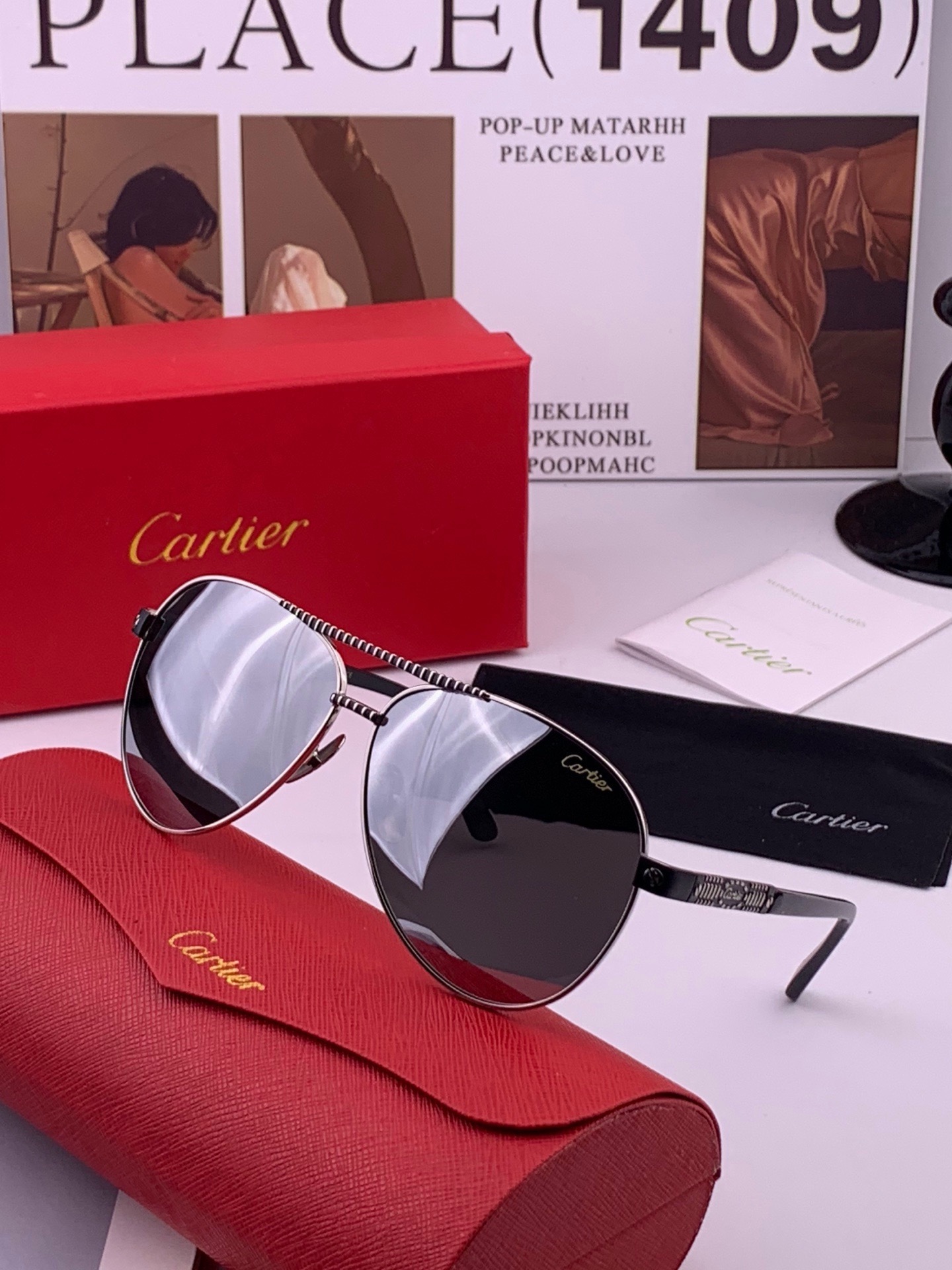 🆕  【Cartier  卡地亚】 👑男女款偏光墨镜  双色烤漆工艺  进口宝丽来偏光镜片   顶级做工彰显非凡品味 高