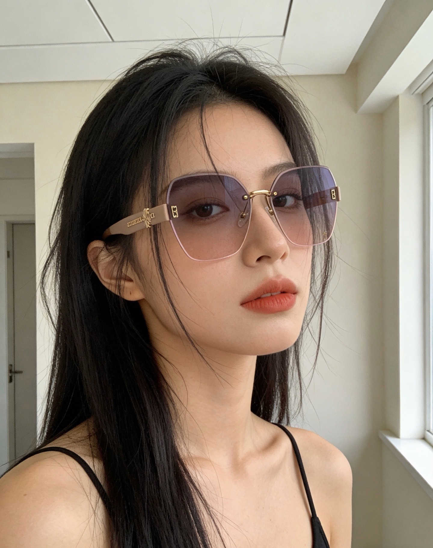 🆕  🔺 【香奈儿】开春新款 潮流爆款 时尚方框偏光太阳镜 高品质 佩戴舒适 网红潮款墨镜 女士高清偏光太阳镜🕶️ 🎉高