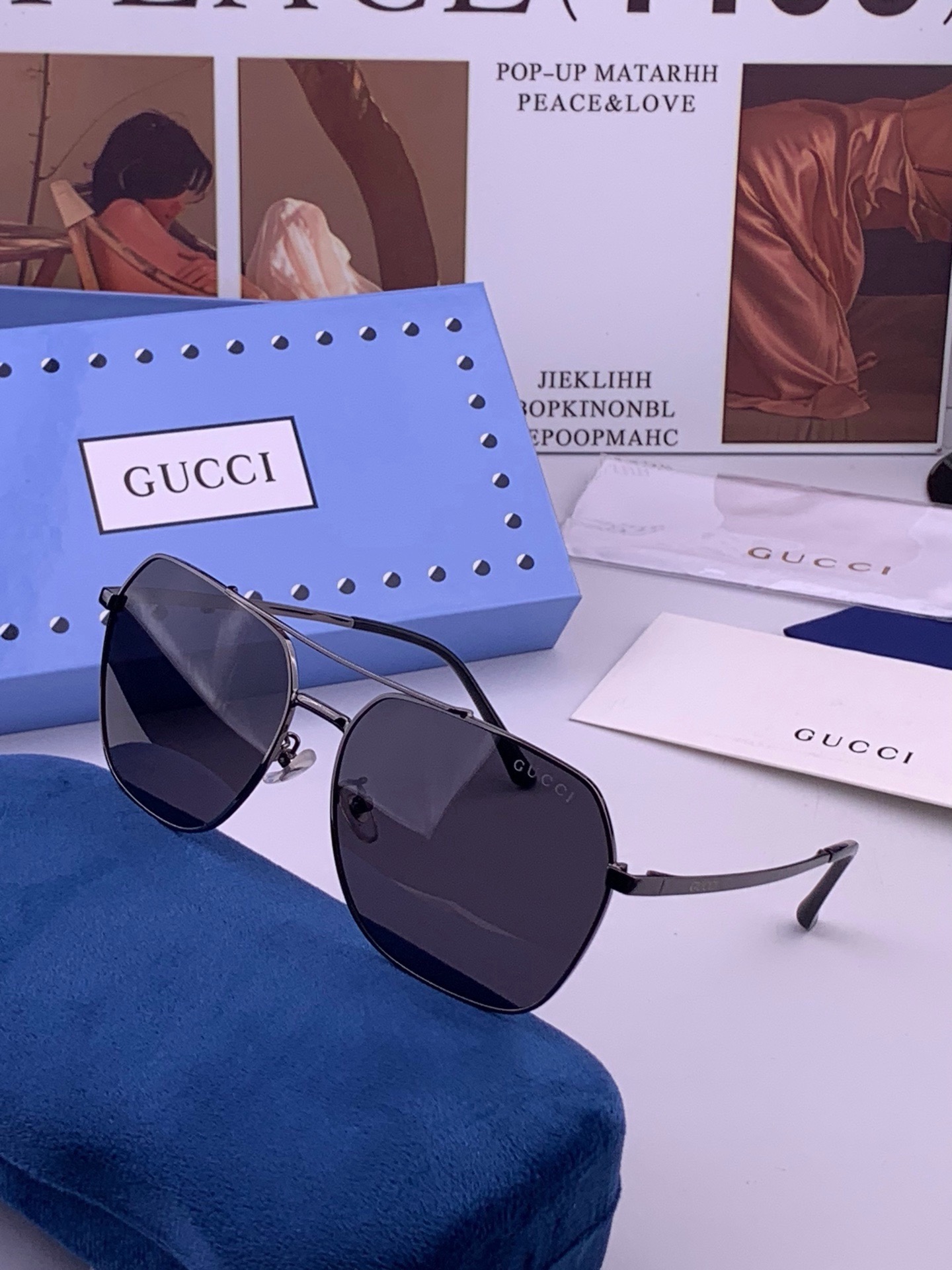 🆕   Gucci 🔥  高品质男女款墨镜   👍 进口宝丽来偏光镜片  🔥蛤蟆镜 开车钓鱼都可 🔥百搭显瘦墨镜韩版男士