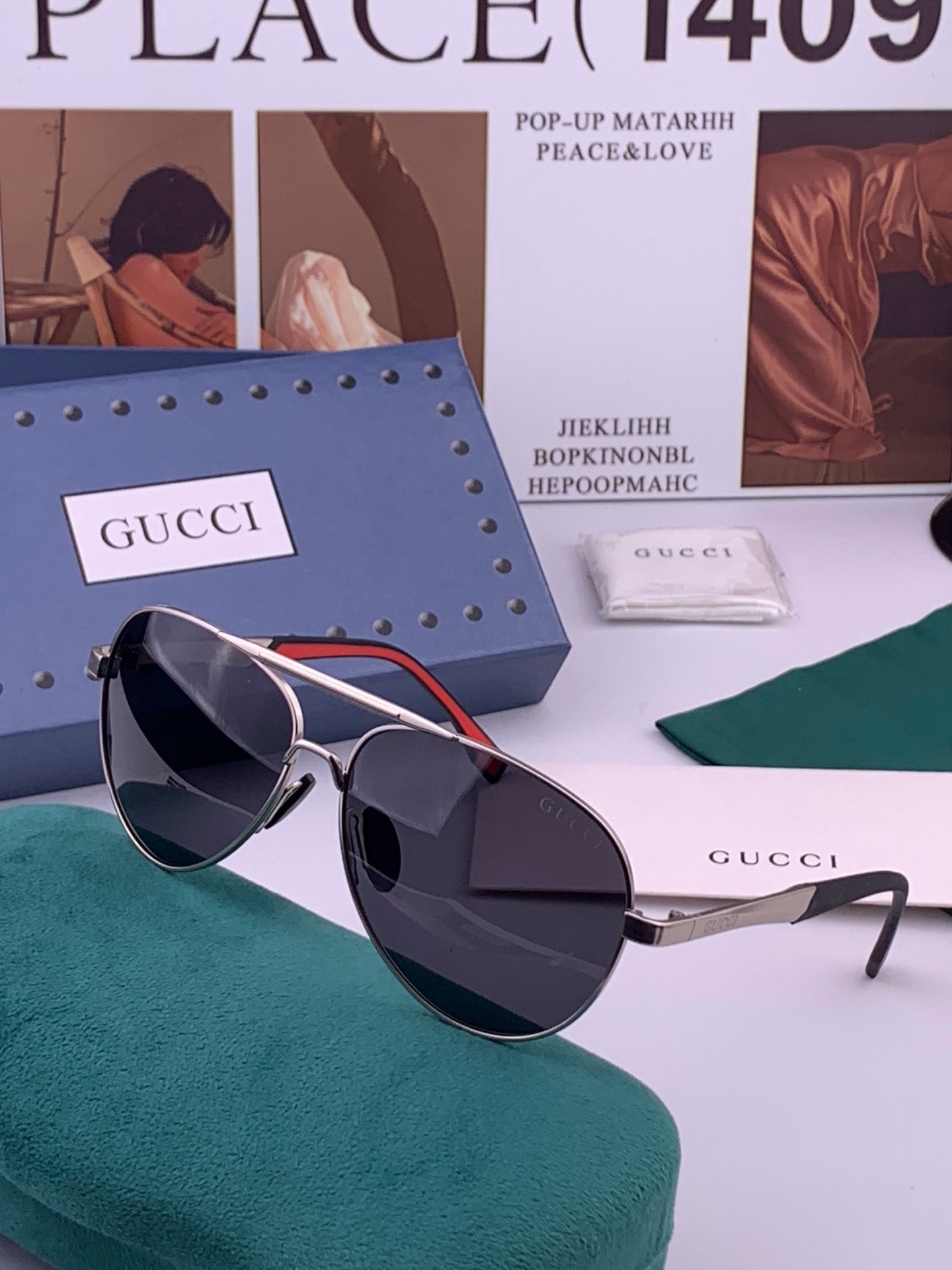 🆕  😈GUCCI😈 男士推荐 ❤️💛💚新款偏光太阳镜  时尚大方 舒适轻盈  型号：G