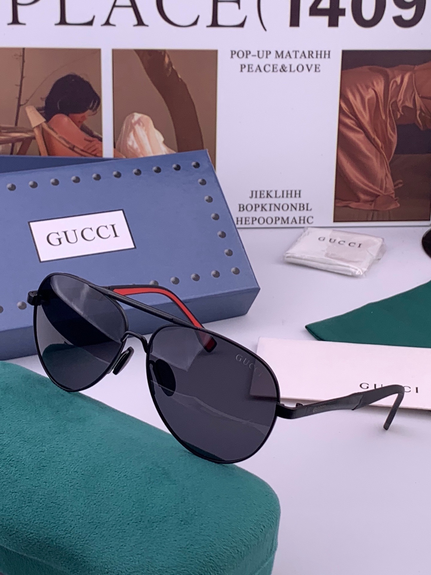 🆕  😈GUCCI😈 男士推荐 ❤️💛💚新款偏光太阳镜  时尚大方 舒适轻盈  型号：G
