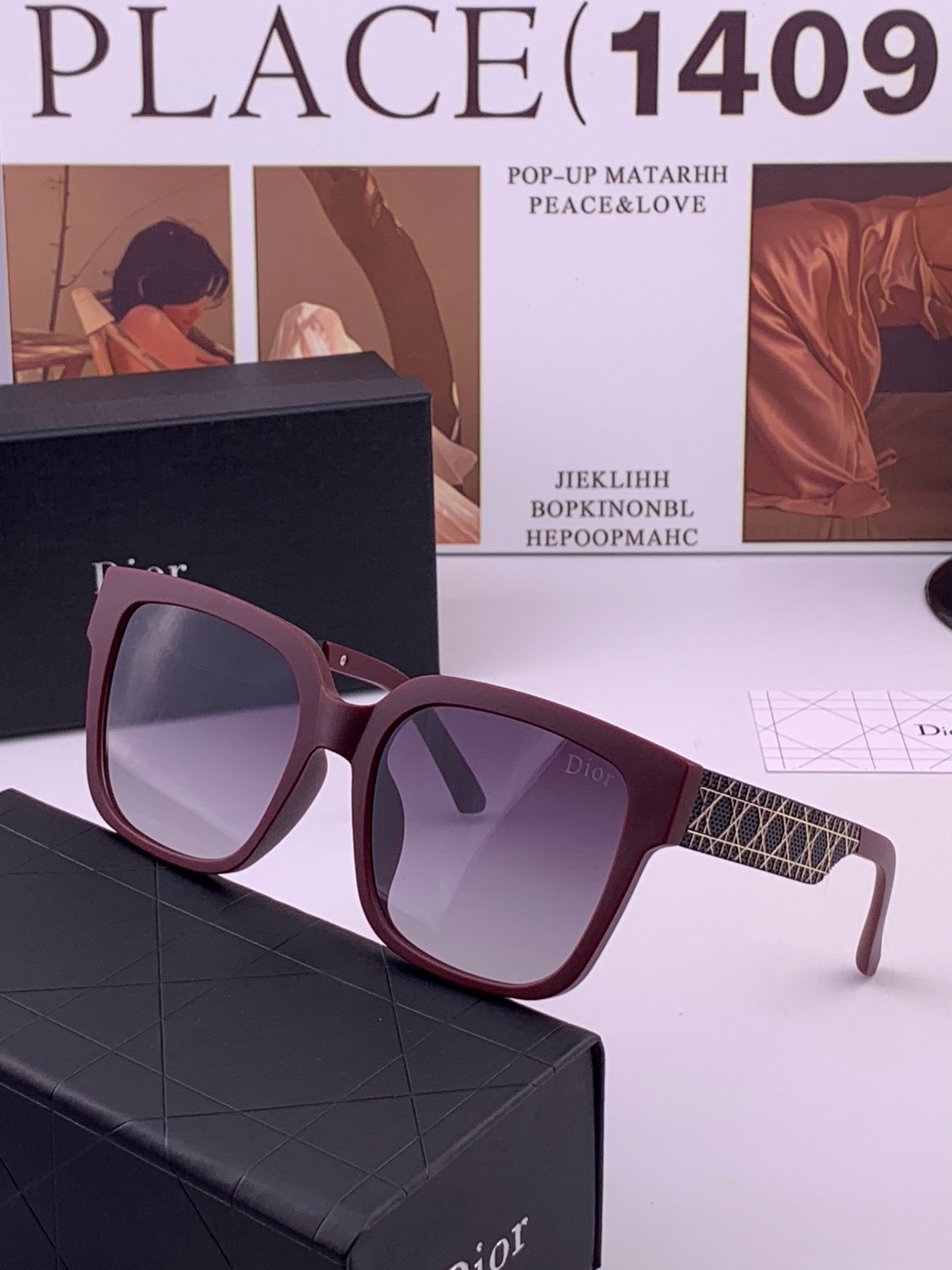 🆕 🔺 【DIOR-迪奥】开春新款 潮流爆款 时尚方框太阳镜 高品质 佩戴舒适 网红潮款墨镜 型号：D8304