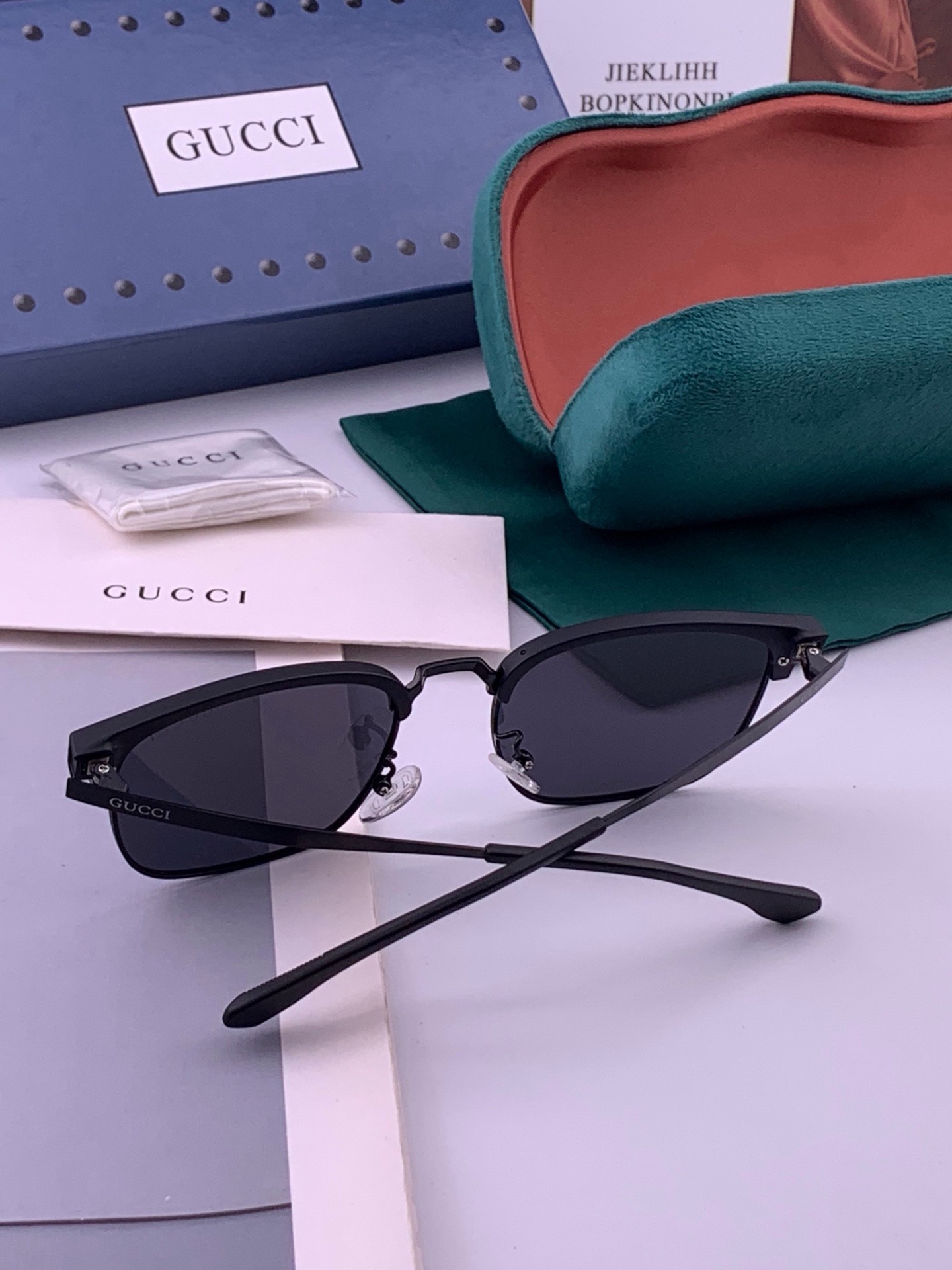 🆕  🔺 【GUCCI-偏光太阳镜】开春新款 潮流爆款 时尚方框偏光太阳镜 高品质 佩戴舒适 网红潮款墨镜 女士高清偏光