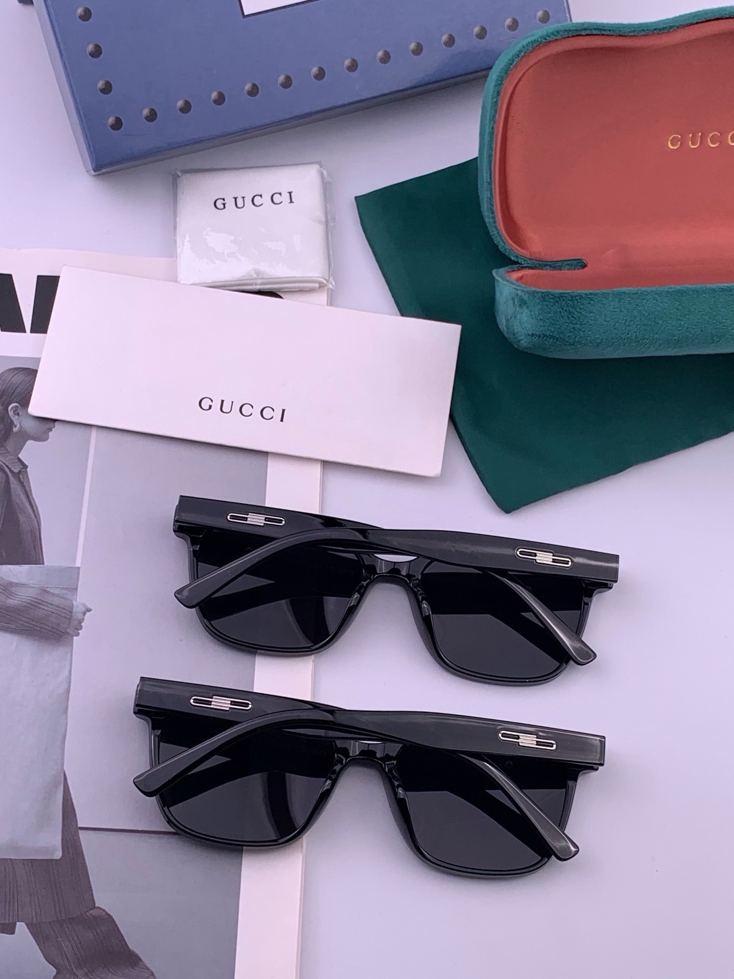 🆕 🔺 【GUCCI】开春新款 潮流爆款 时尚方框偏光太阳镜 高品质 佩戴舒适 网红潮款墨镜 女士高清尼龙偏光太阳镜🕶️