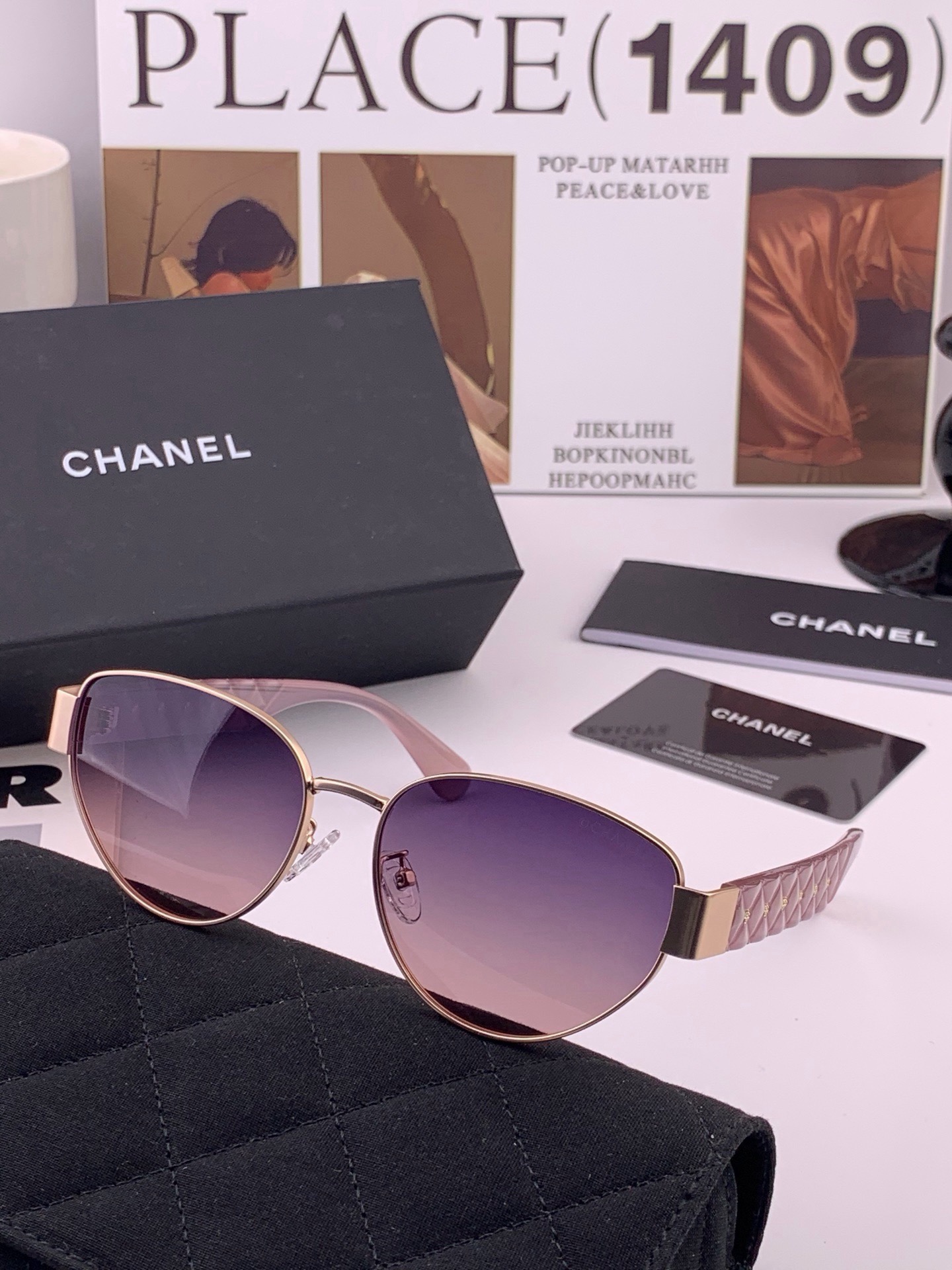 🆕   【CHANEL】香奈儿 新款潮流爆款 时尚小框太阳镜 佩戴舒适 网红潮款墨镜  女士高清加厚偏光太阳镜🕶️ 🎉高