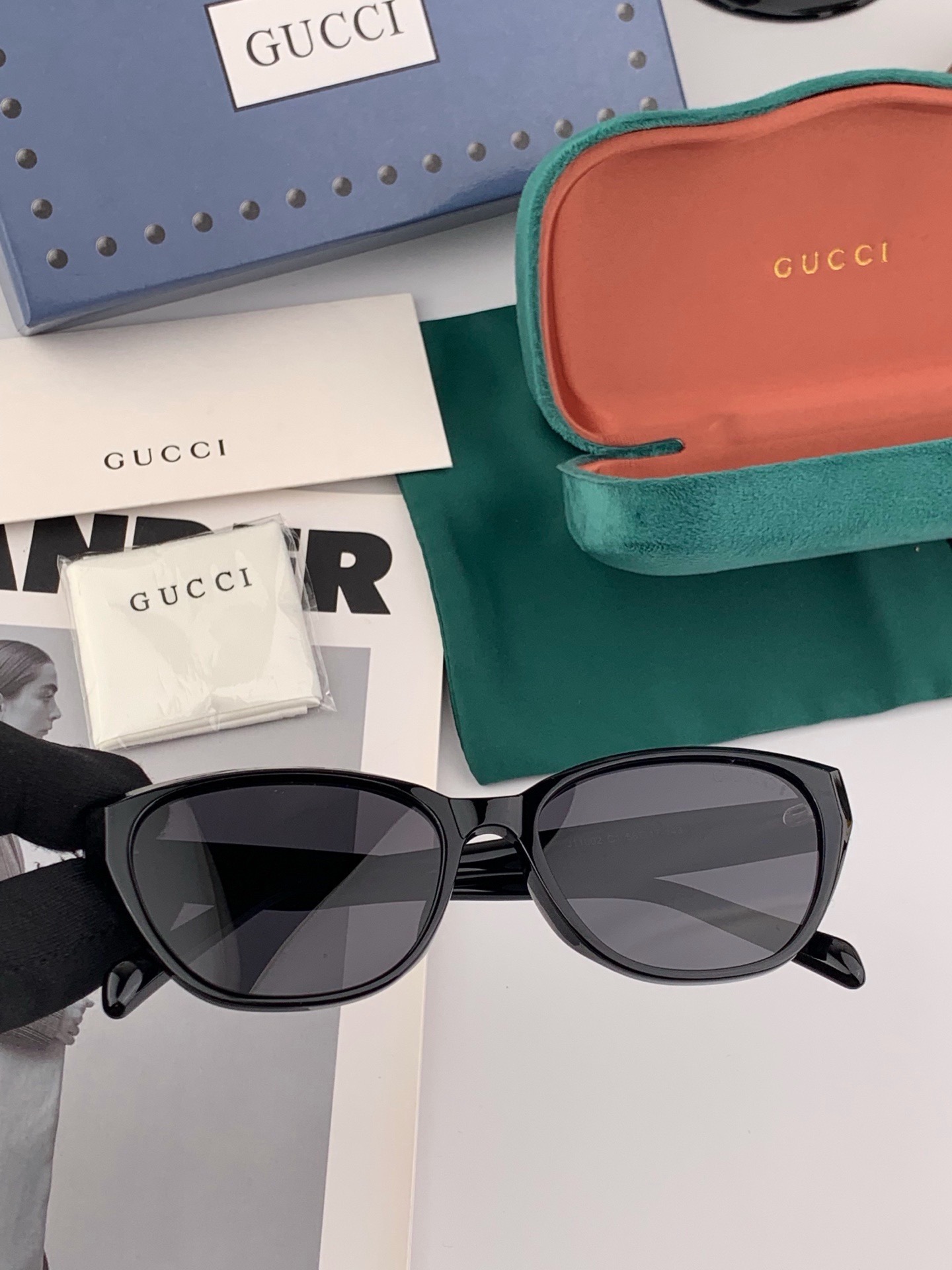 🆕 🔺 【GUCCI】开春新款 潮流爆款 时尚方框偏光太阳镜 高品质 佩戴舒适 网红潮款墨镜 女士高清尼龙偏光太阳镜🕶️