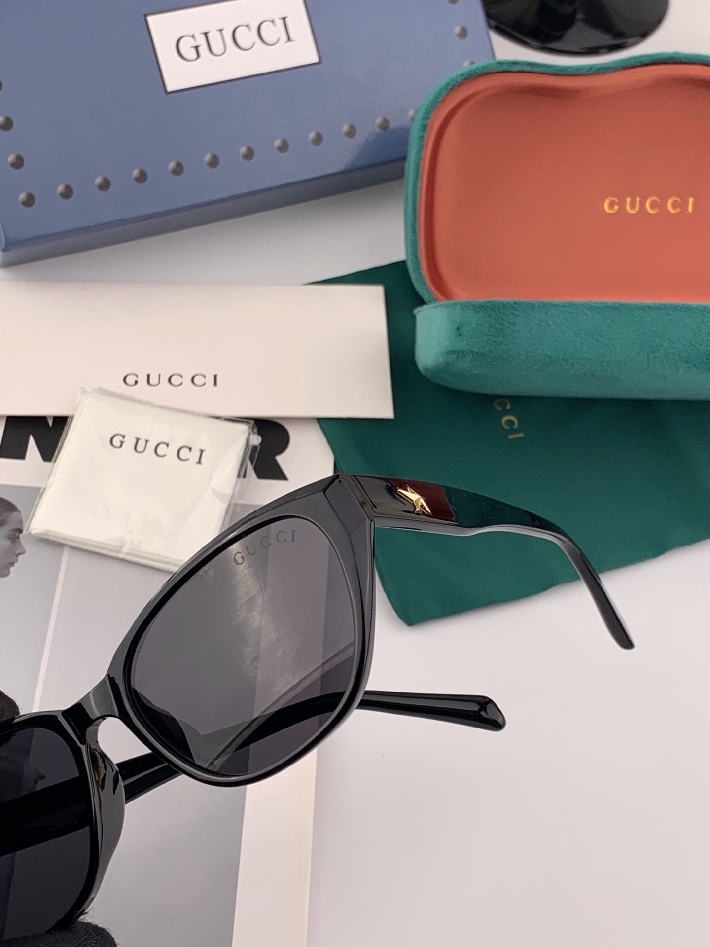 🆕 🔺 【GUCCI】开春新款 潮流爆款 时尚方框偏光太阳镜 高品质 佩戴舒适 网红潮款墨镜 女士高清尼龙偏光太阳镜🕶️
