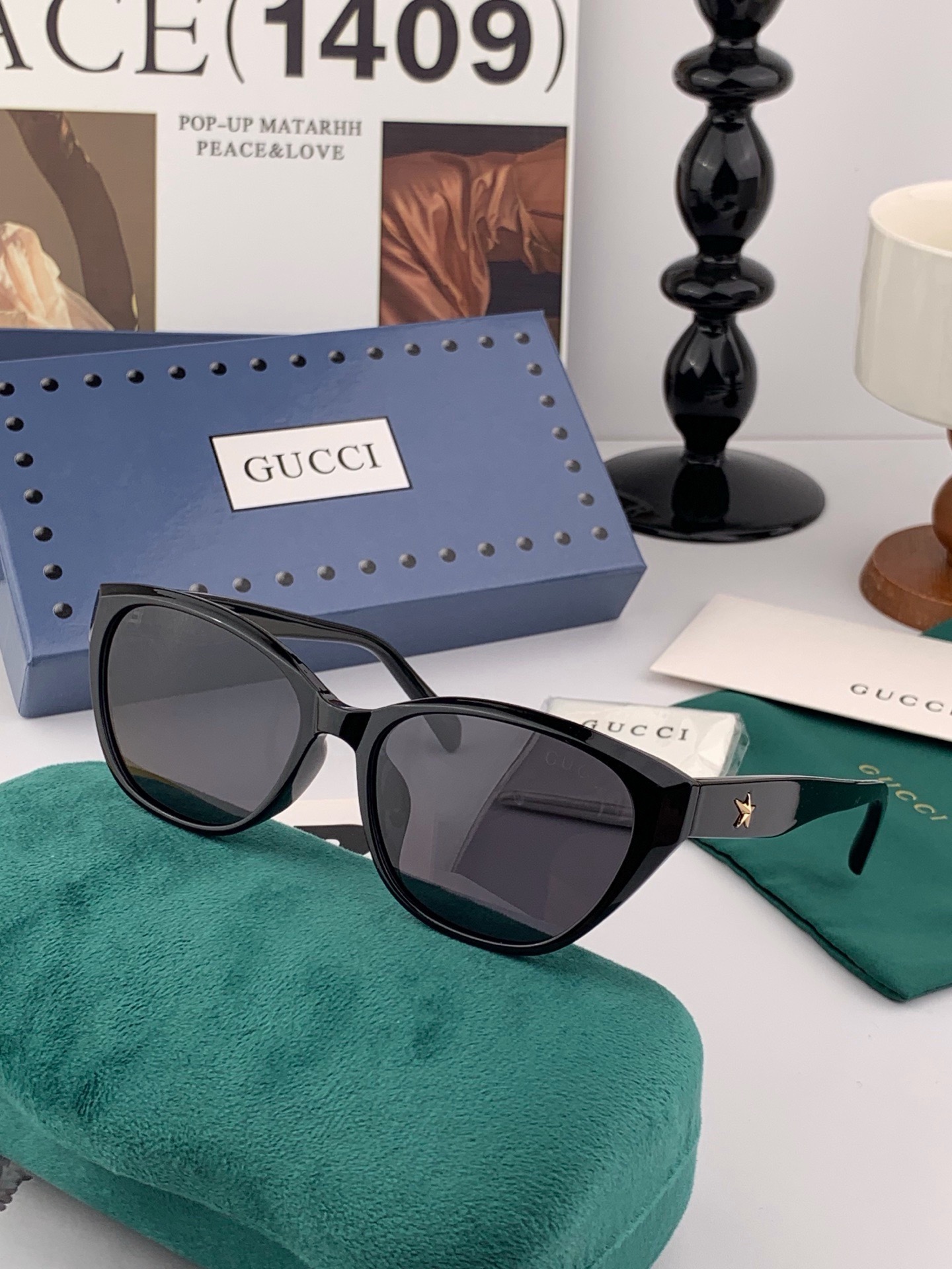 🆕 🔺 【GUCCI】开春新款 潮流爆款 时尚方框偏光太阳镜 高品质 佩戴舒适 网红潮款墨镜 女士高清尼龙偏光太阳镜🕶️