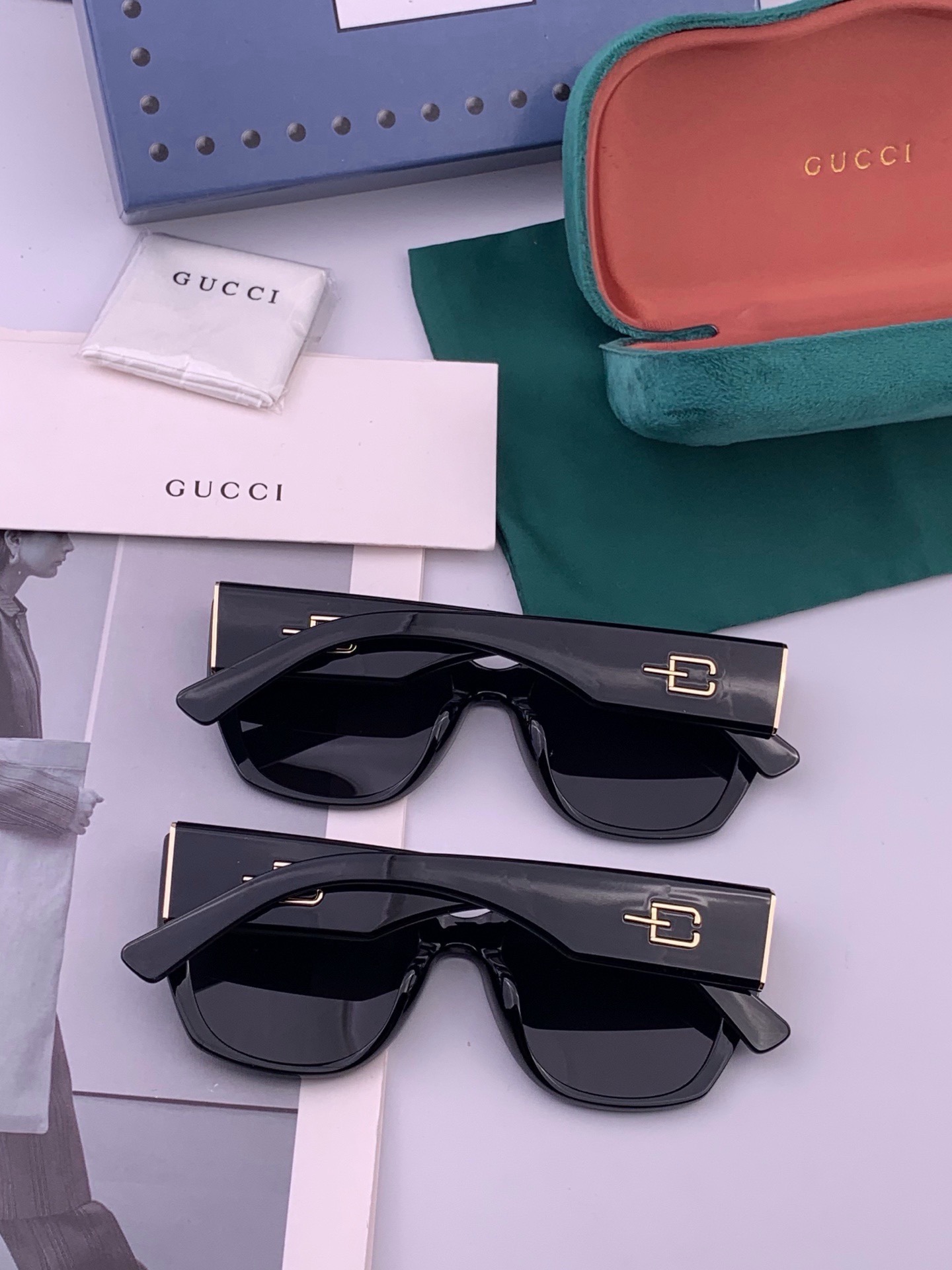 🆕  🔺 【GUCCI-偏光太阳镜】开春新款 潮流爆款 时尚方框偏光太阳镜 高品质 佩戴舒适 网红潮款墨镜 女士高清偏光