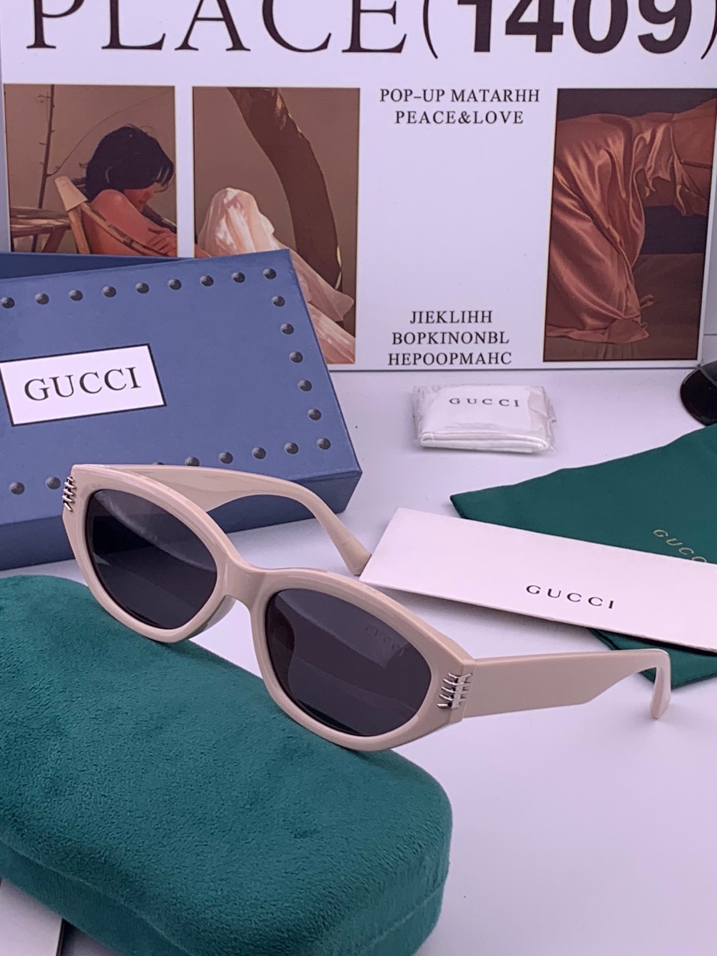 🆕  🔺 【GUCCI-偏光太阳镜】开春新款 潮流爆款 时尚方框偏光太阳镜 高品质 佩戴舒适 网红潮款墨镜 女士高清偏光
